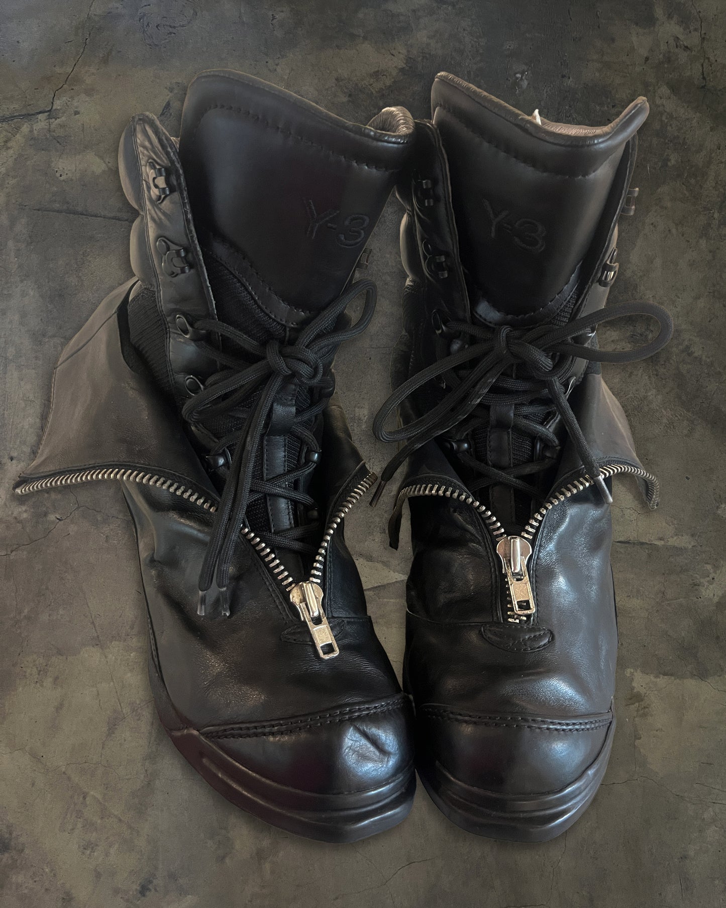 ADIDAS Y-3 YOHJI YAMAMOTO FW2008 FRONT ZIP BOOTS