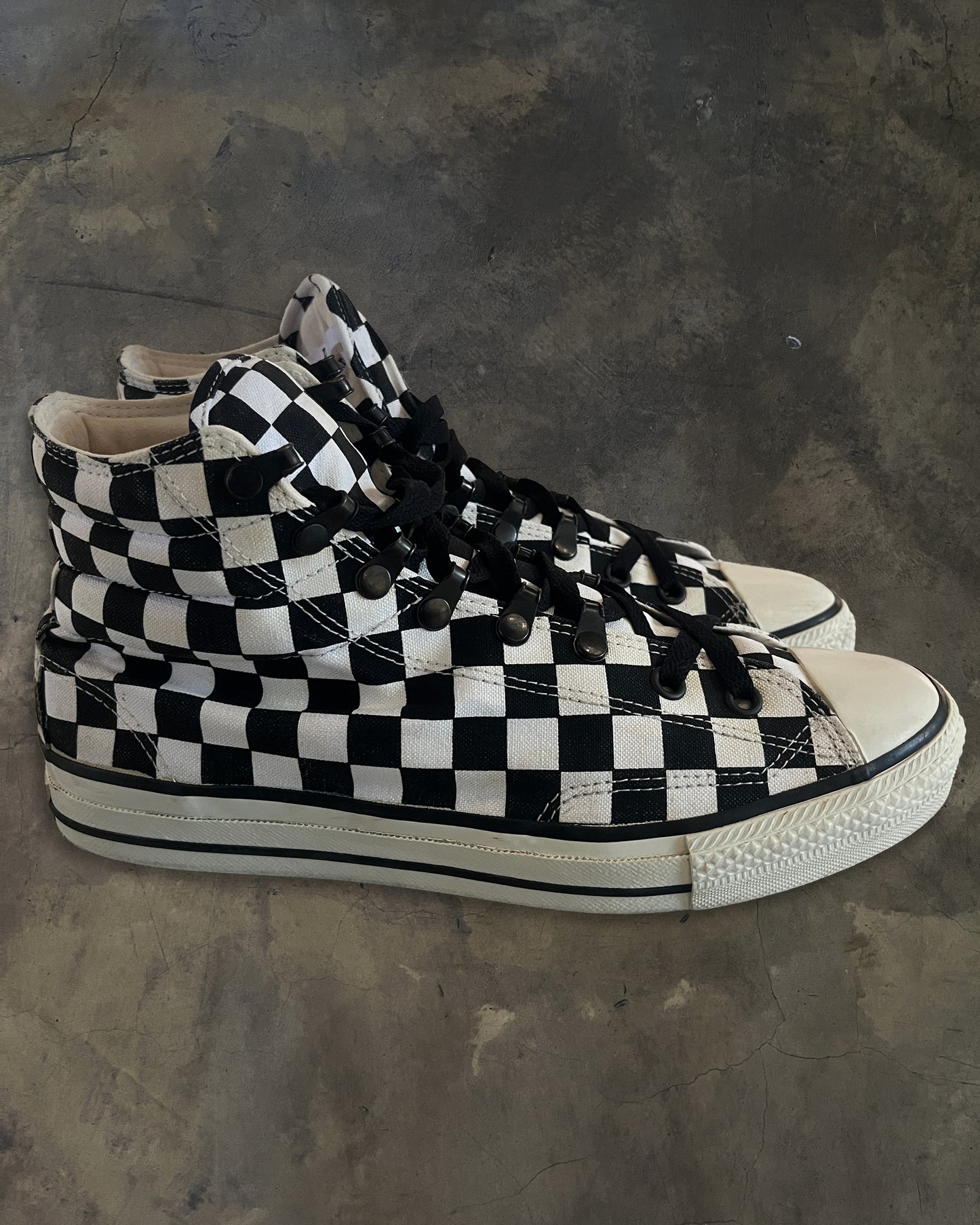 NUMBER NINE AW2007 "LOVE, GOD, MURDER" CHECKERED HI TOP