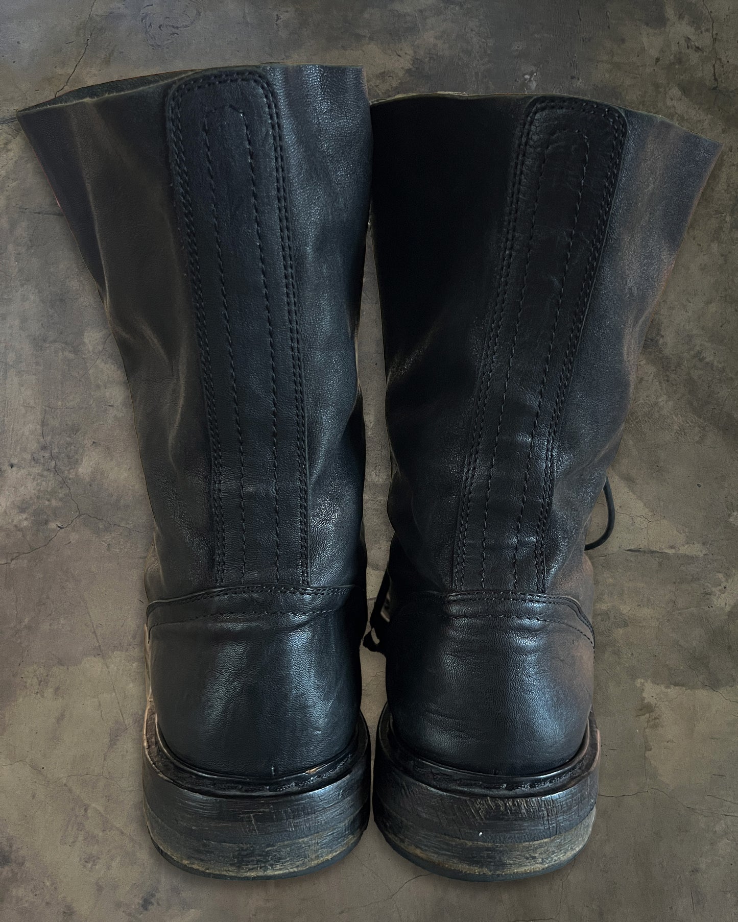ANN DEMEULEMEESTER SS2012 "FANGO" LACE COMBAT BOOTS