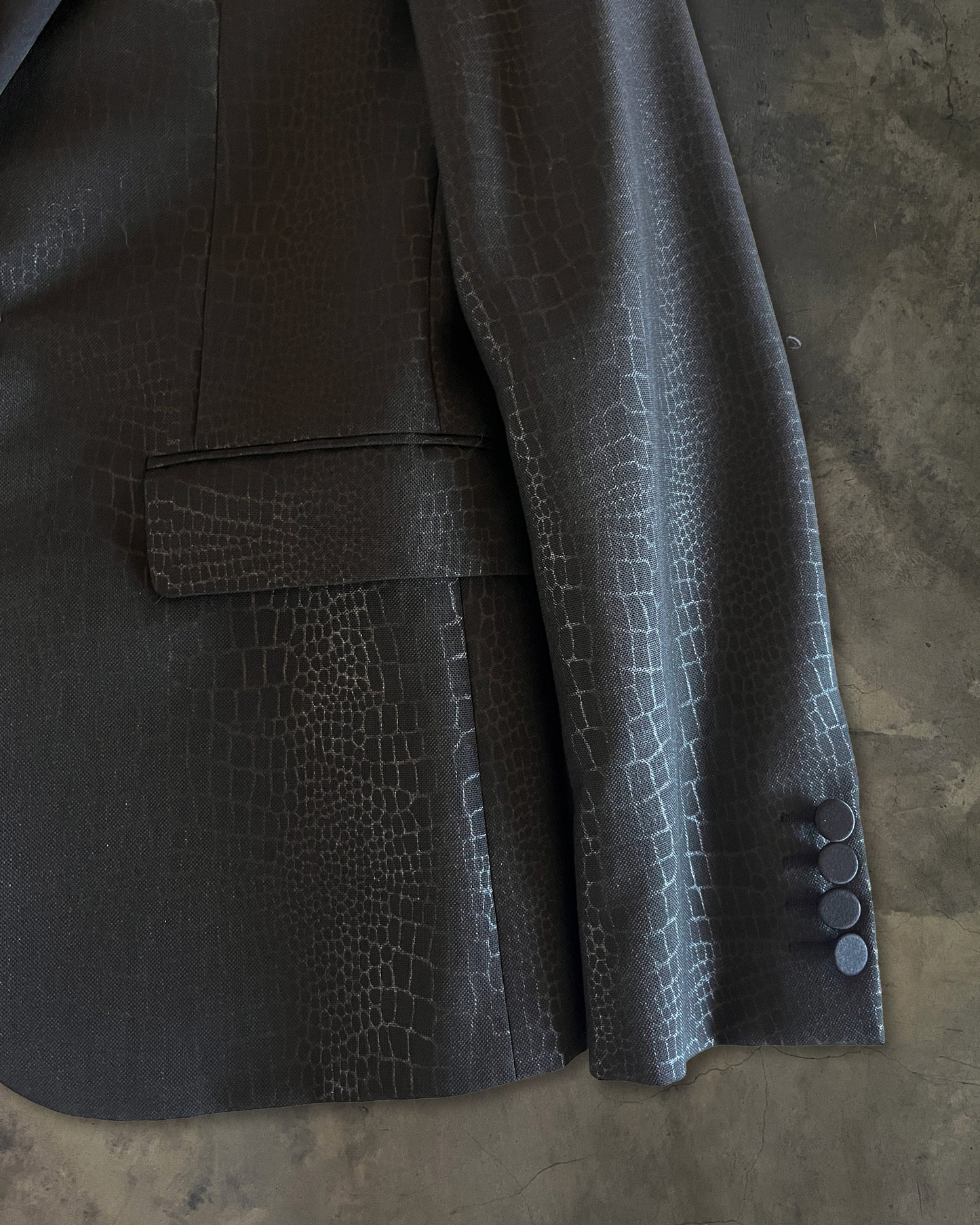 SAINT LAURENT AW2014 CROC PRINT LE SMOKING JACKET