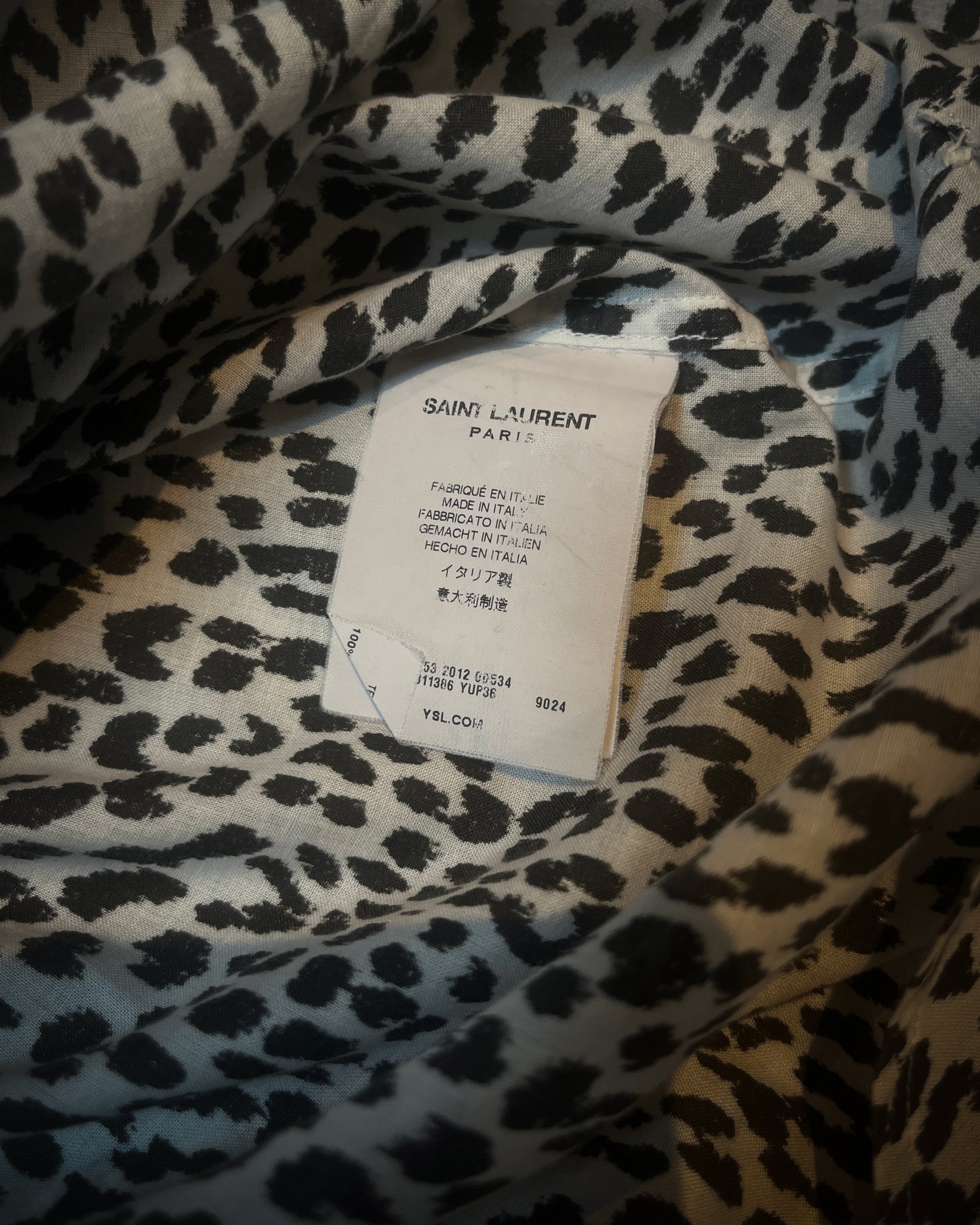 SAINT LAURENT SS2012 BABYCAT BUTTON UP