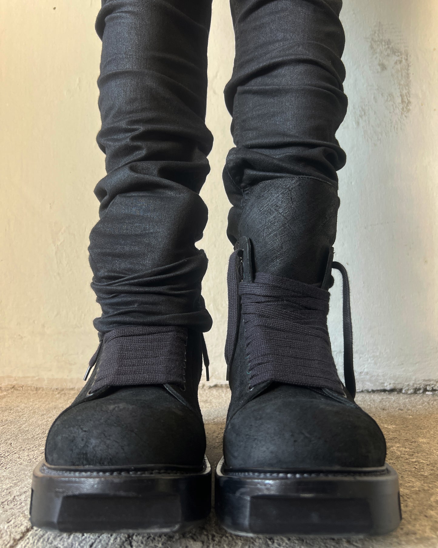 RICK OWENS SS2014 "VICIOUS" WAXED DETROIT CUT JEANS