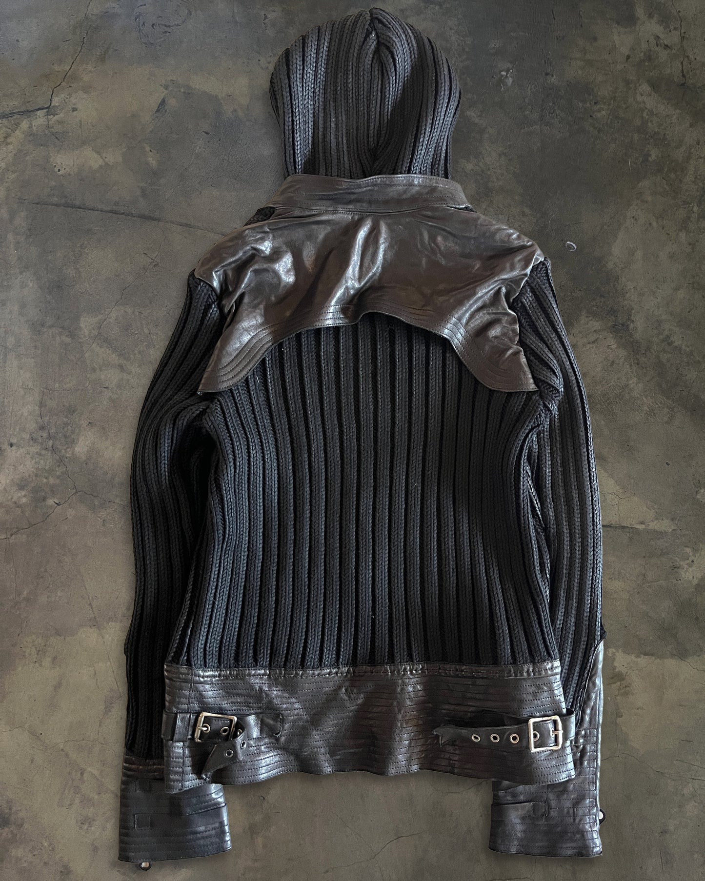 MICHEL BERANDI AW2009 KNIT LEATHER JACKET