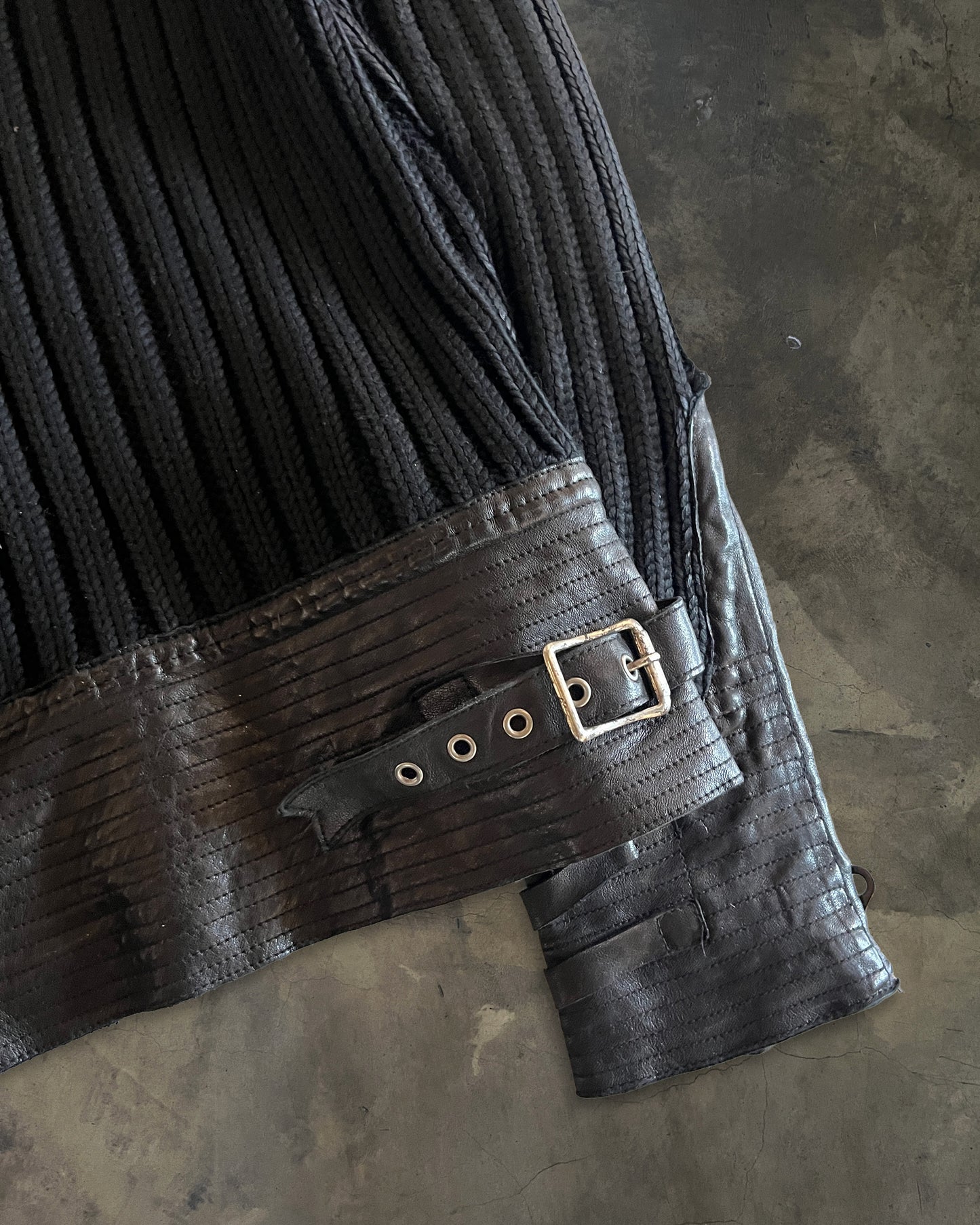 MICHEL BERANDI AW2009 KNIT LEATHER JACKET
