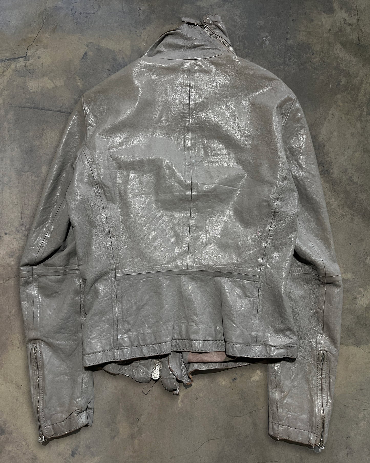 EMPORIO ARMANI SS2012 ASYMMETRICAL LAMBSKIN JACKET
