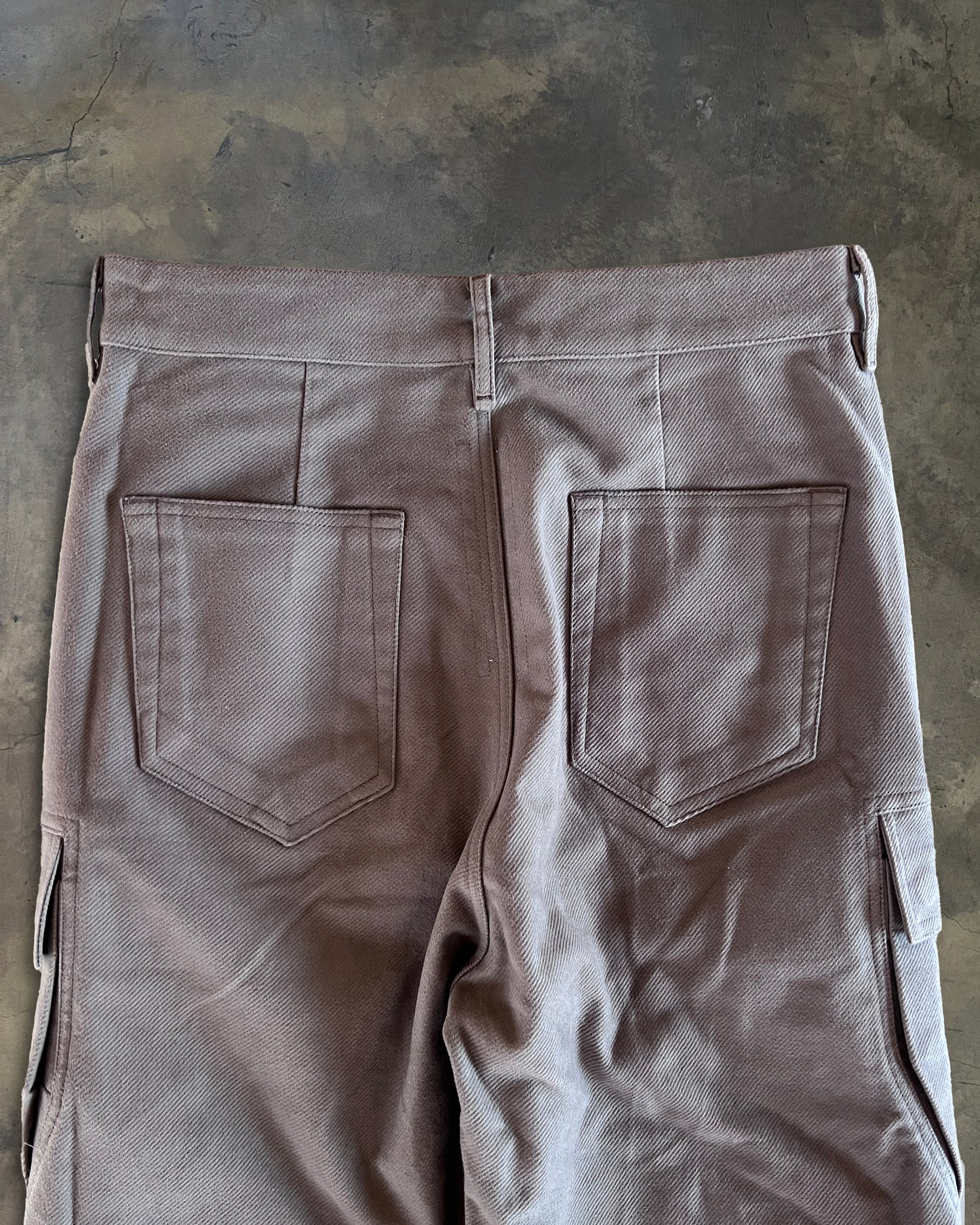 RICK OWENS FW2025 "CONCORDIANS" DUST DOUBLE CARGO PANTS