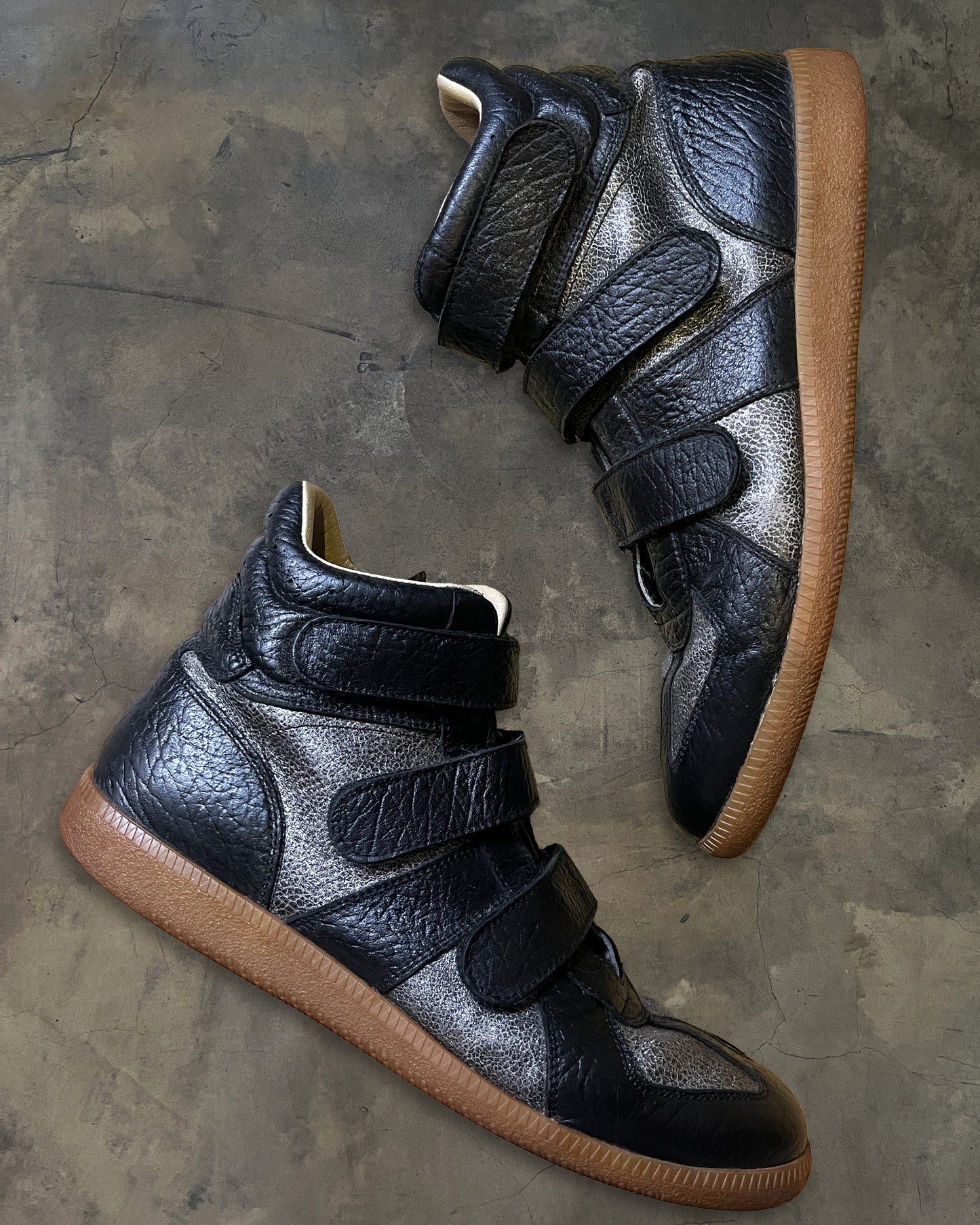 MAISON MARGIELA FW2014 "METALLIC CRACKLE" VELCRO GAT