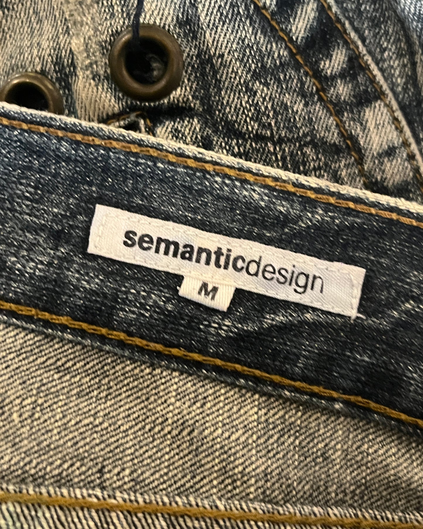SEMANTIC DESIGN HONEYCOMB FLARED DENIM