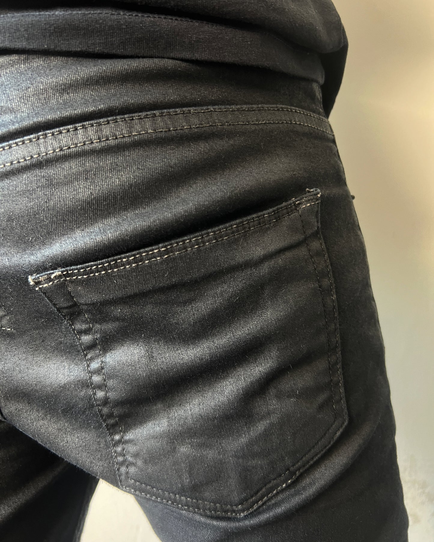 RICK OWENS SS2014 "VICIOUS" WAXED DETROIT CUT JEANS