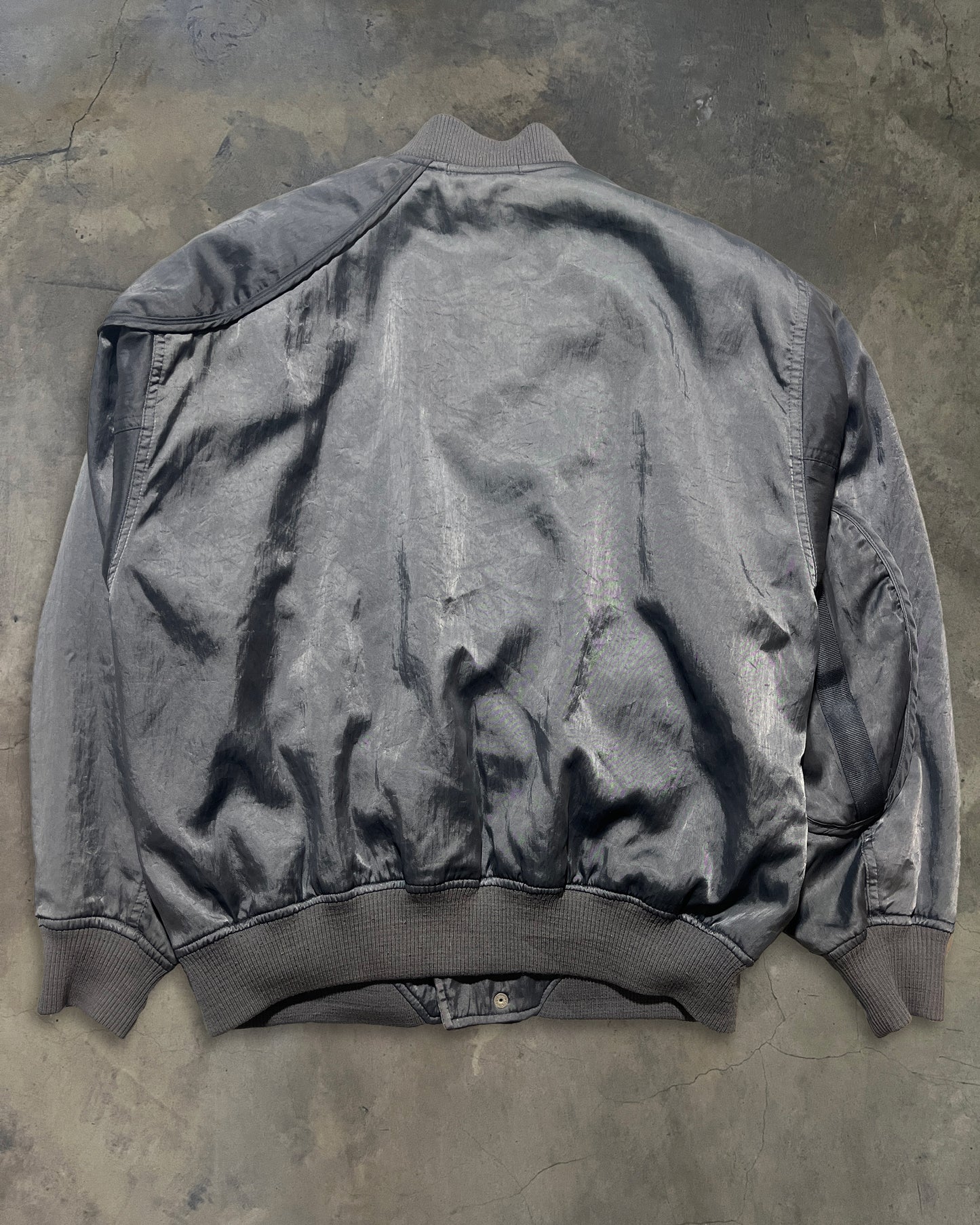 80's ISSEY MIYAKE X NISSAN "SKYLINE" ASYMMETRICAL BOMBER JACKET