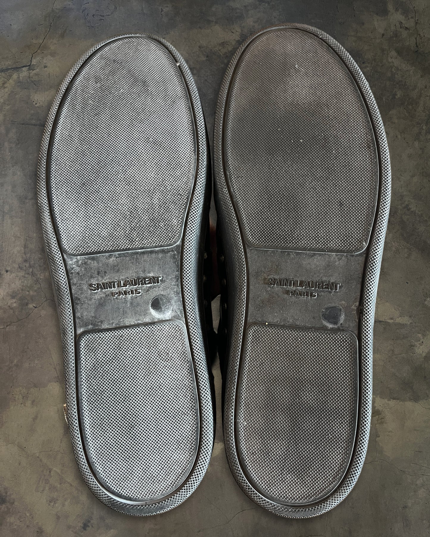 SAINT LAURENT PARIS SL/08H STUDDED BUCKLE STRAP SHOES