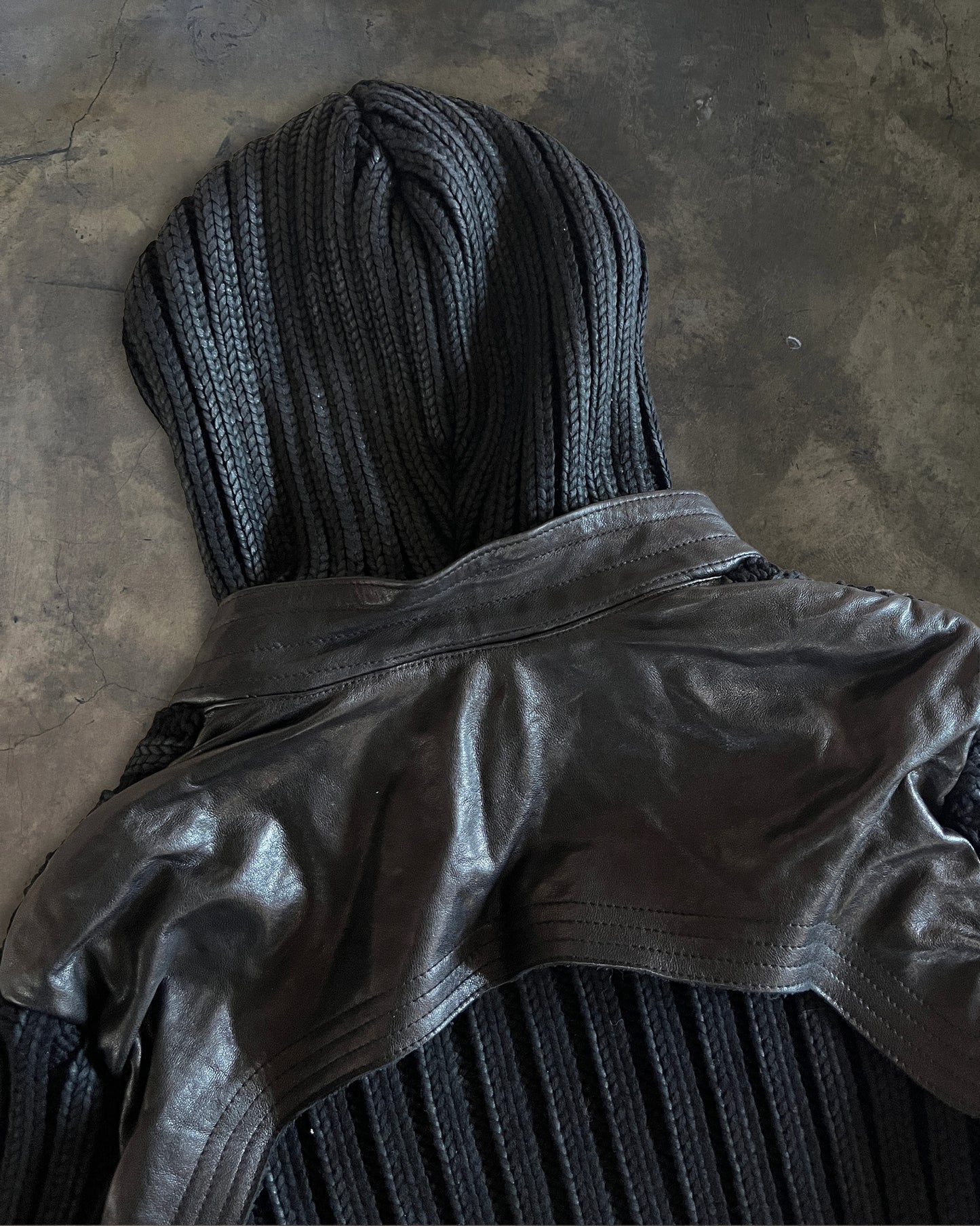 MICHEL BERANDI AW2009 KNIT LEATHER JACKET