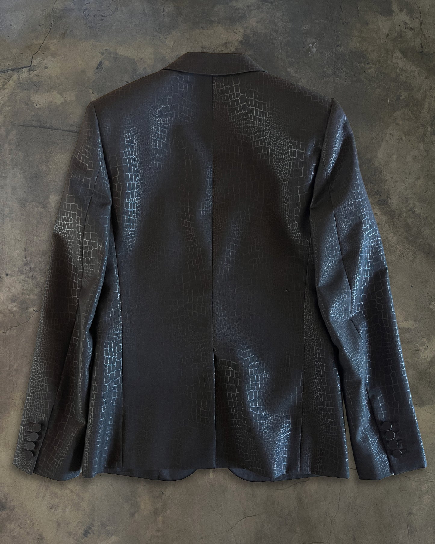 SAINT LAURENT AW2014 CROC PRINT LE SMOKING JACKET
