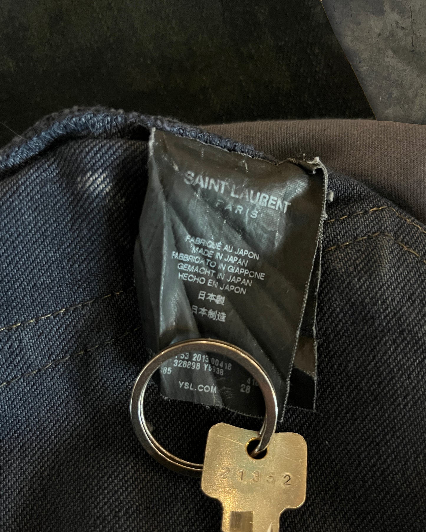 SAINT LAURENT FW2013 RUNWAY OIL STAIN JEANS