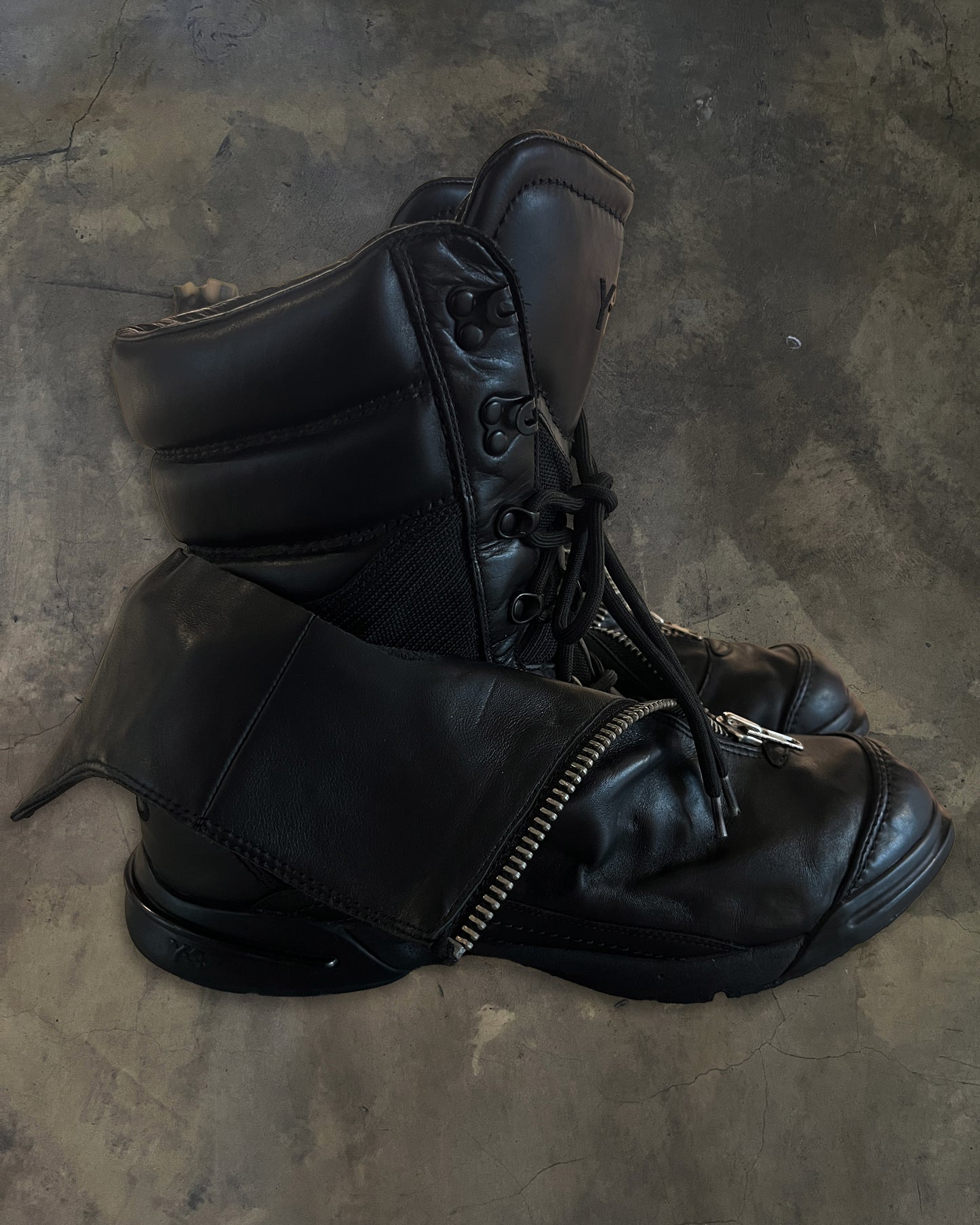 ADIDAS Y-3 YOHJI YAMAMOTO FW2008 FRONT ZIP BOOTS