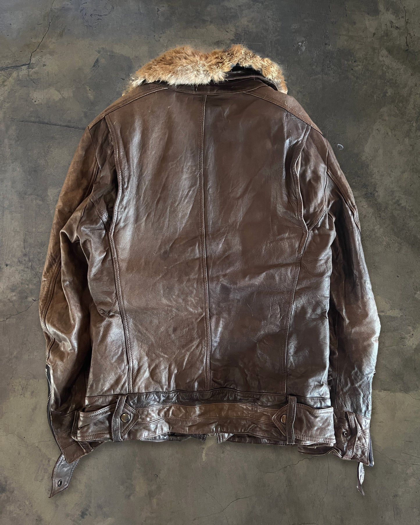 SHELLAC RABBIT FUR RIDERS JACKET
