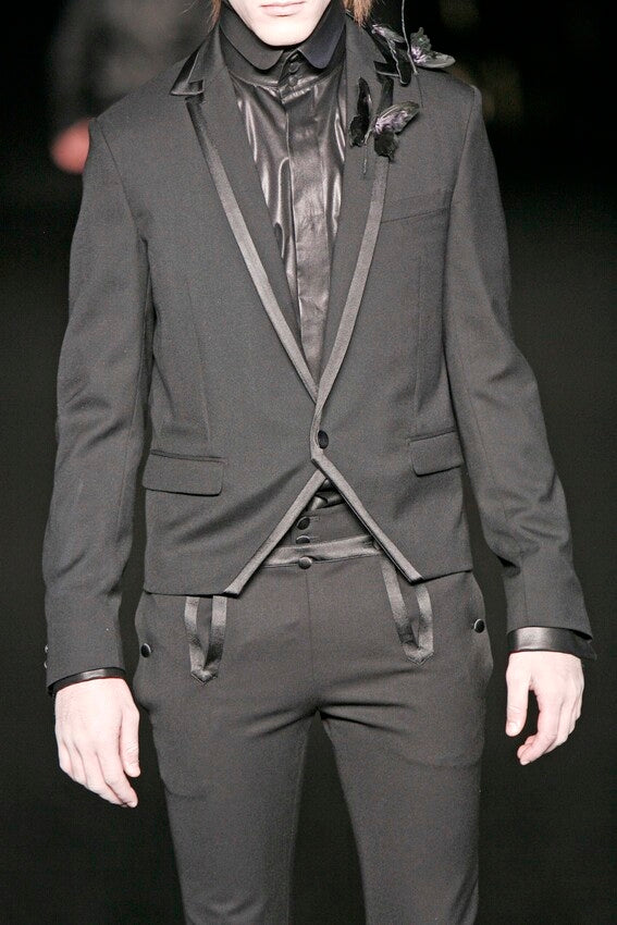 DIOR HOMME AW2008 MANDARIN COLLAR WAXED SHIRT