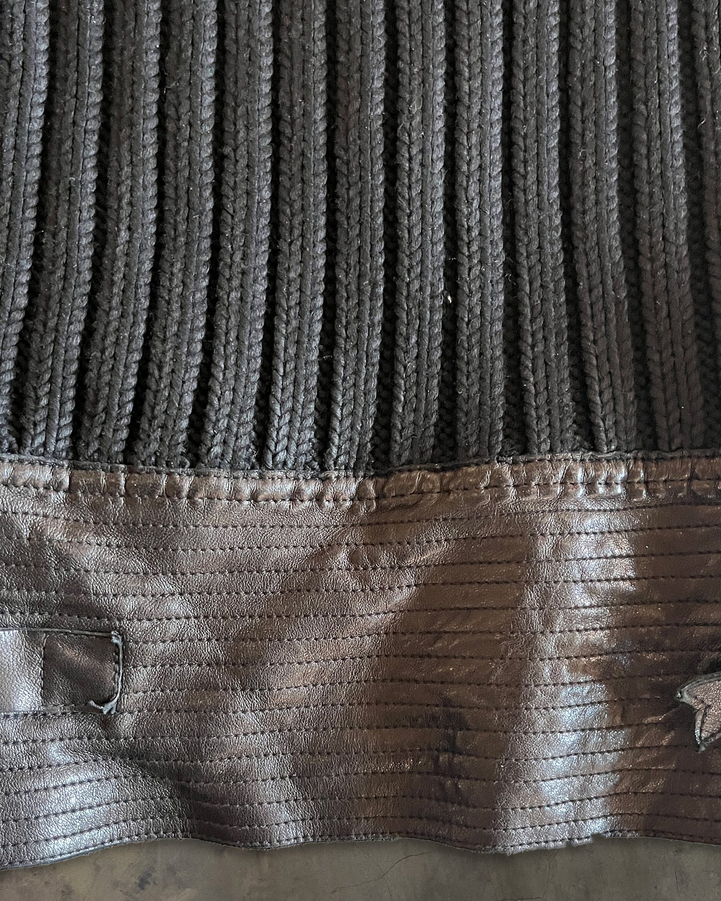 MICHEL BERANDI AW2009 KNIT LEATHER JACKET
