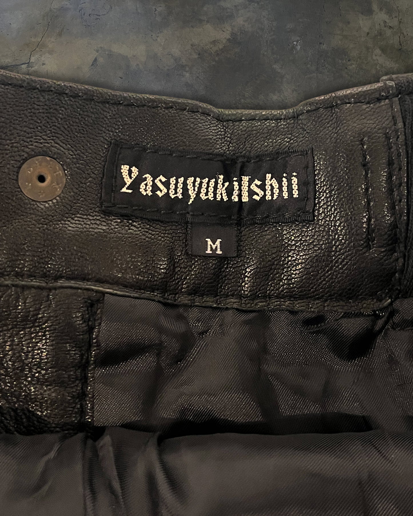 YASUYUKI ISHII GOAT LEATHER GUNSLINGER PANTS