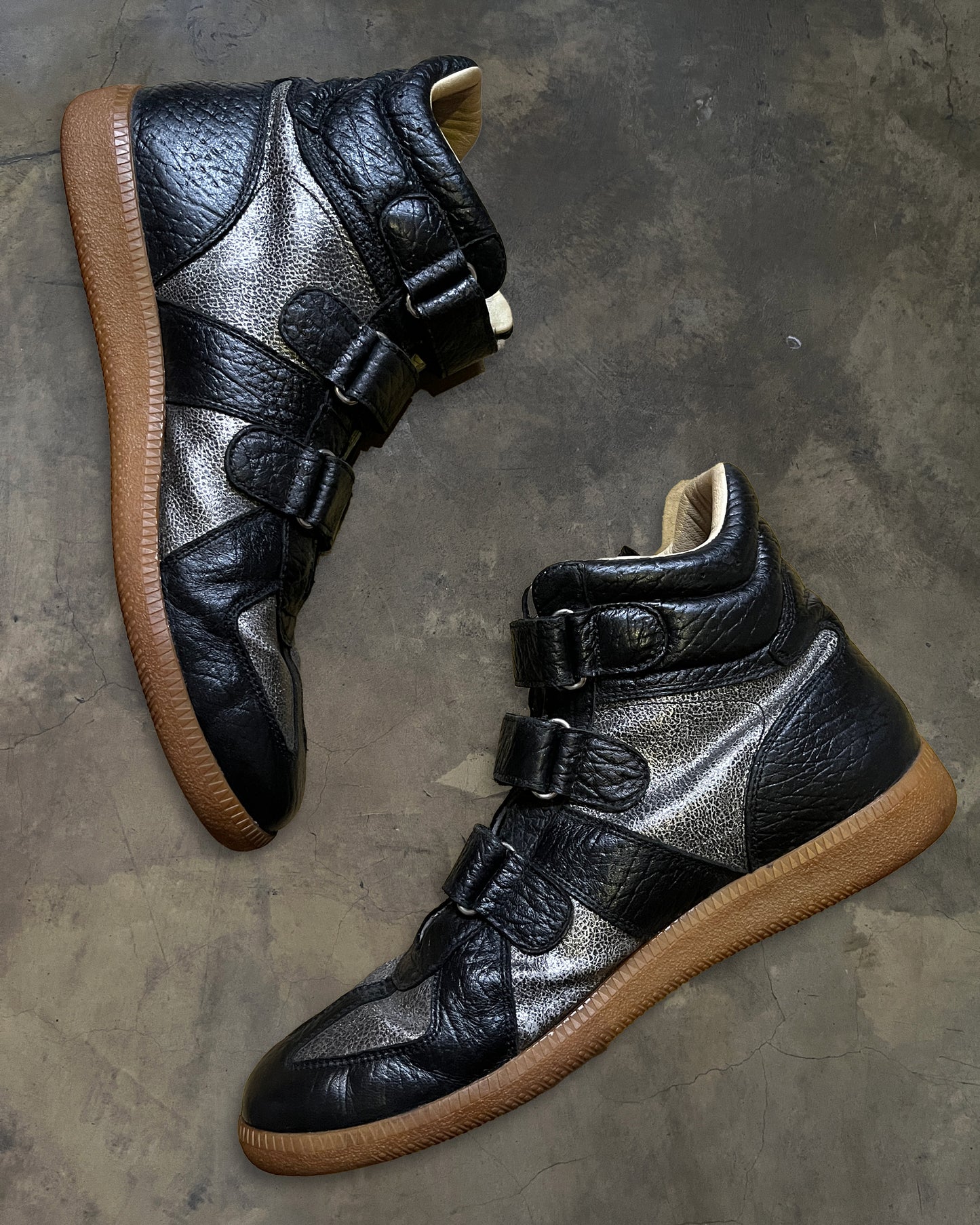 MAISON MARGIELA FW2014 "METALLIC CRACKLE" VELCRO GAT