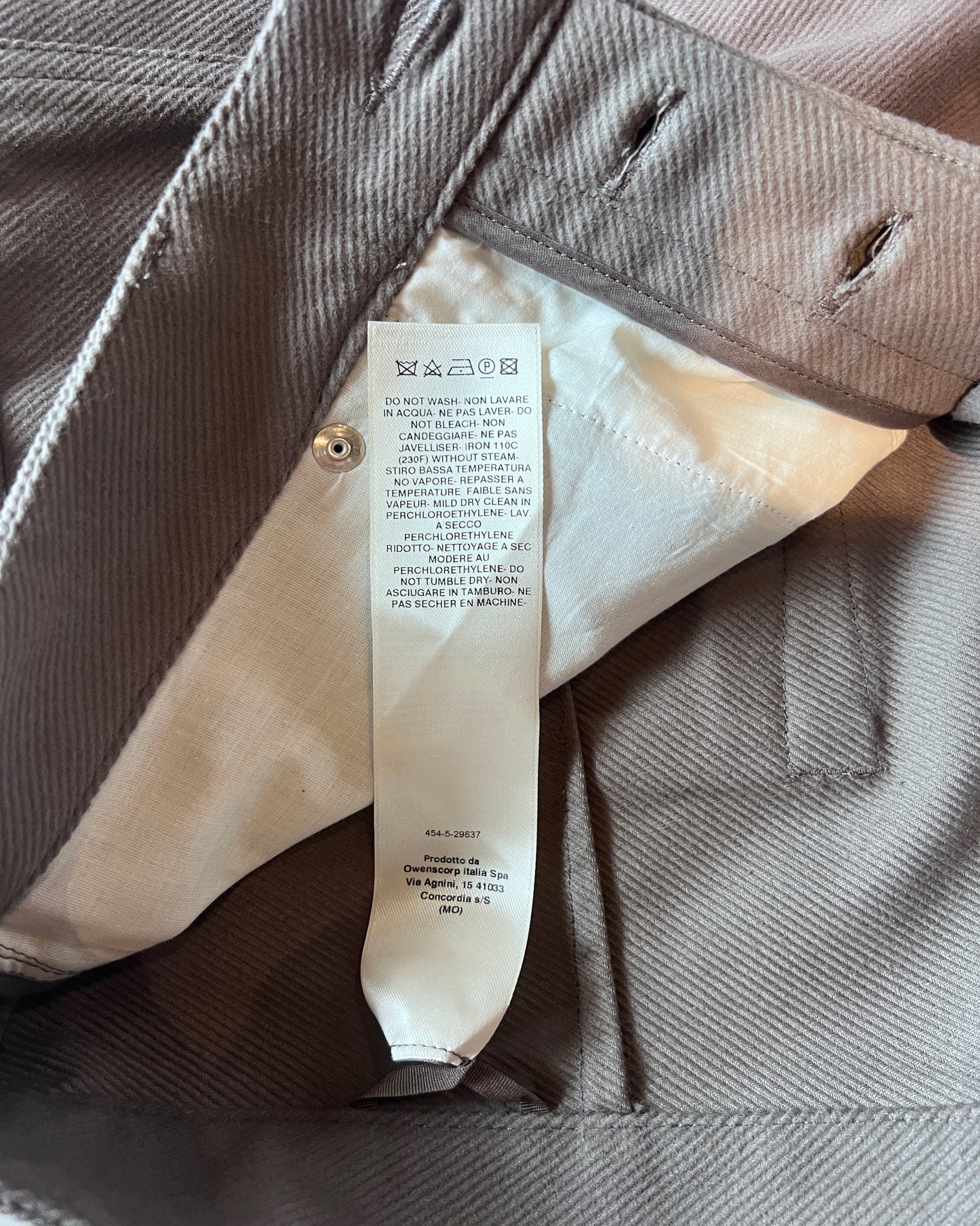 RICK OWENS FW2025 "CONCORDIANS" DUST DOUBLE CARGO PANTS