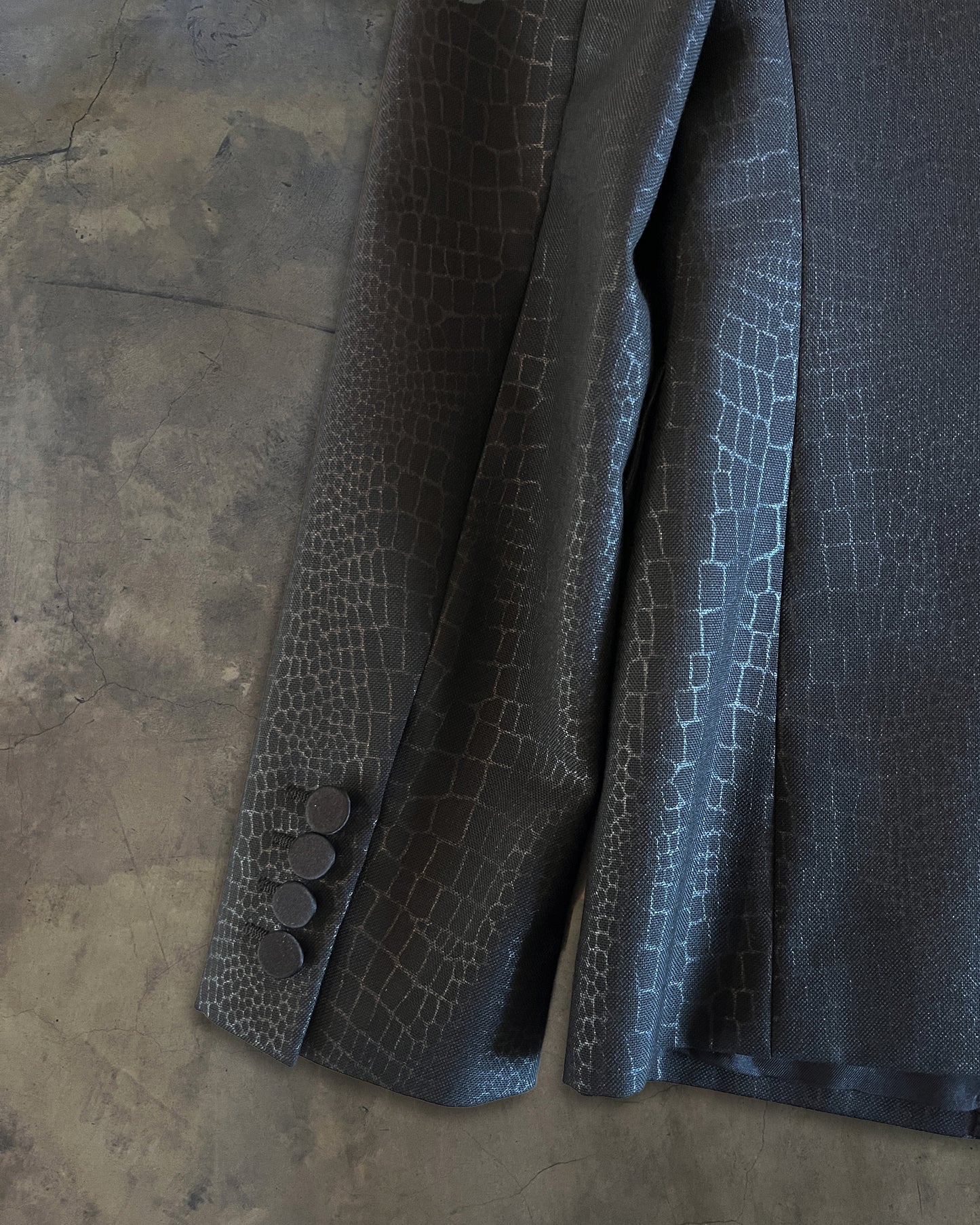 SAINT LAURENT AW2014 CROC PRINT LE SMOKING JACKET