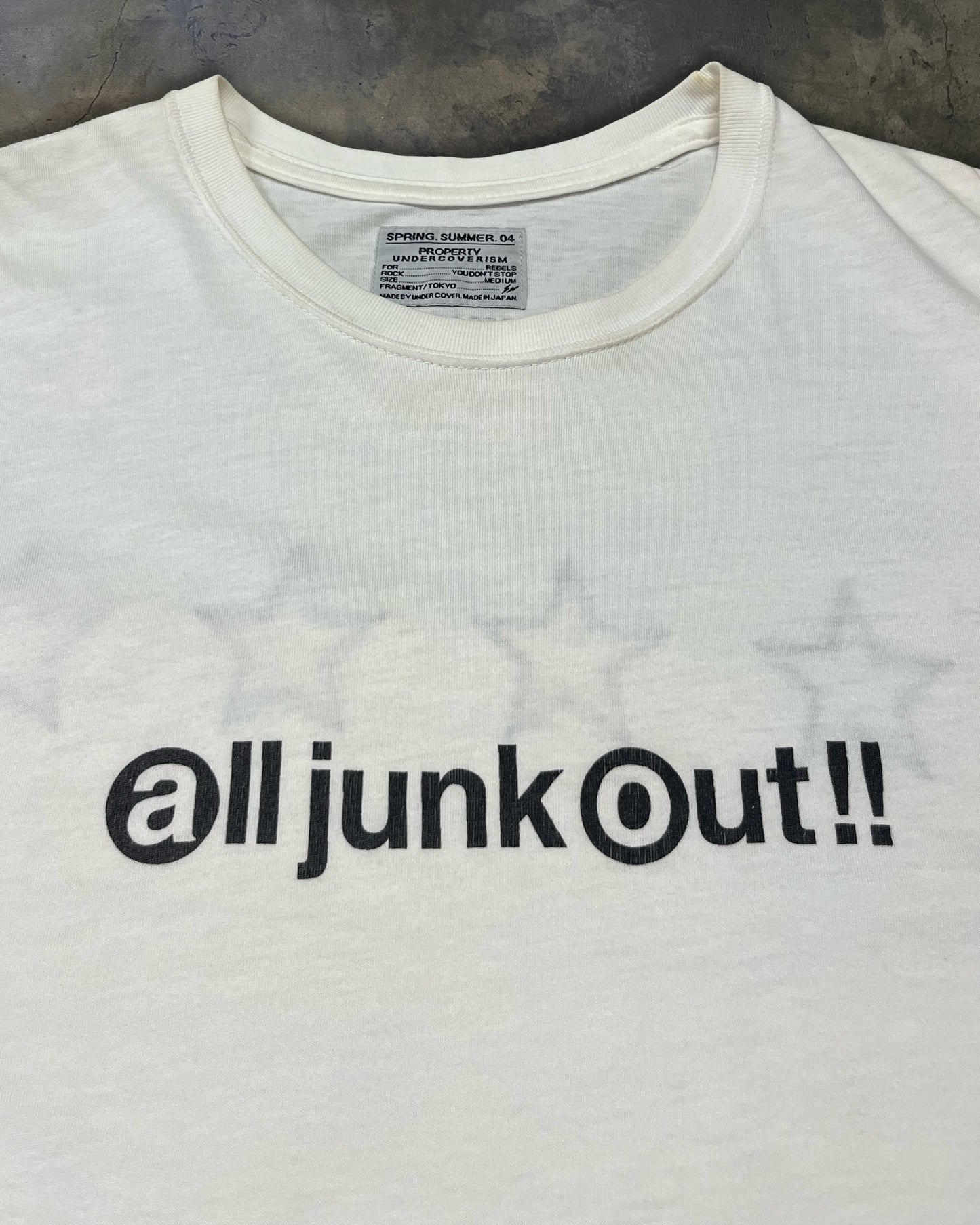 UNDERCOVER X FRAGMENT SS2004 "ALL JUNK OUT" TEE