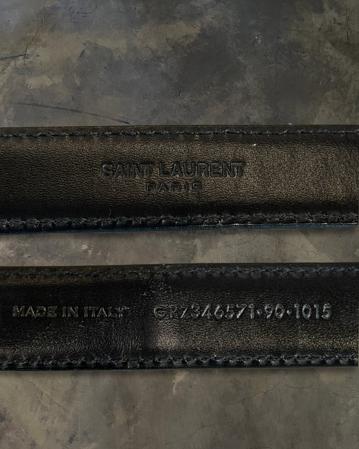 SAINT LAURENT CROC EMBOSSED WESTERN BELT