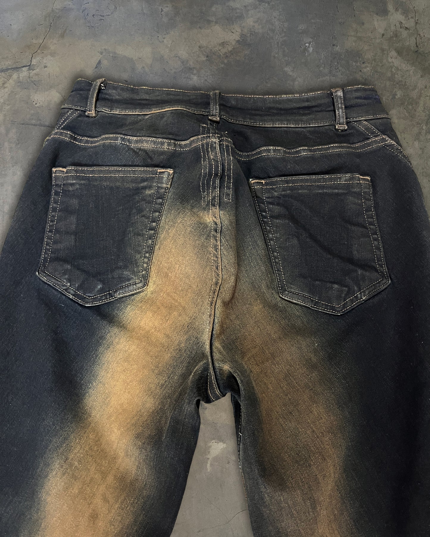 RICK OWENS DRKSHDW FW2023 "LUXOR" BIAS BOOT CUT JEANS