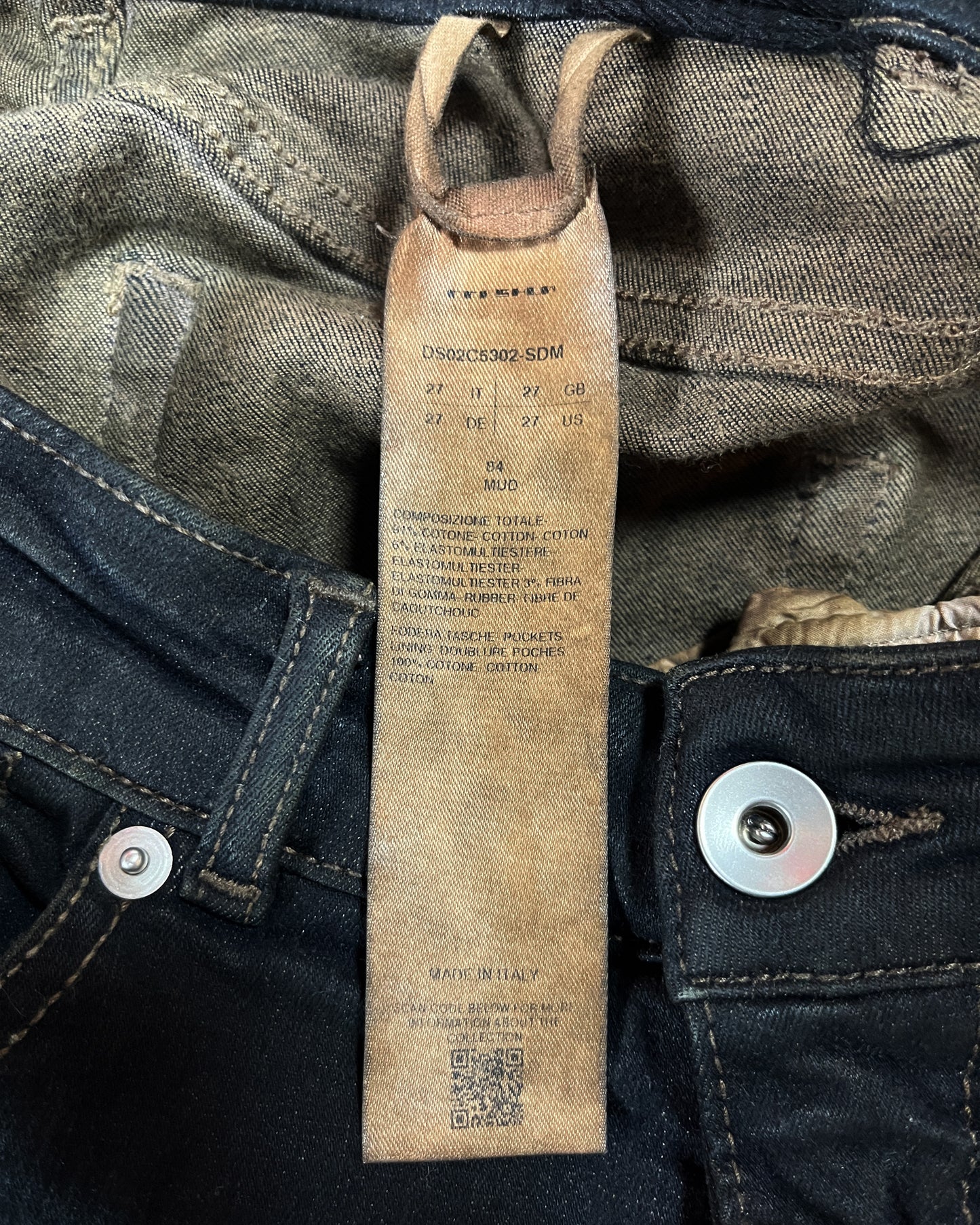 RICK OWENS DRKSHDW FW2023 "LUXOR" BIAS BOOT CUT JEANS