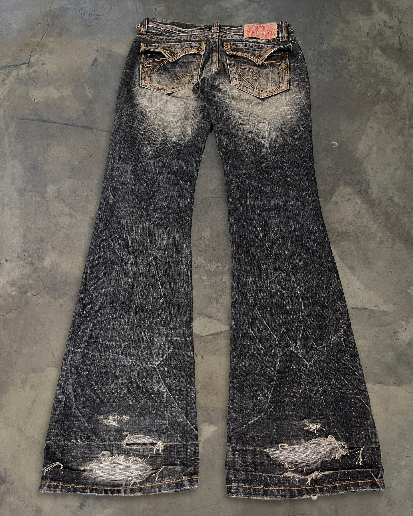 CASVA DISTRESSED HONEYCOMB DENIM