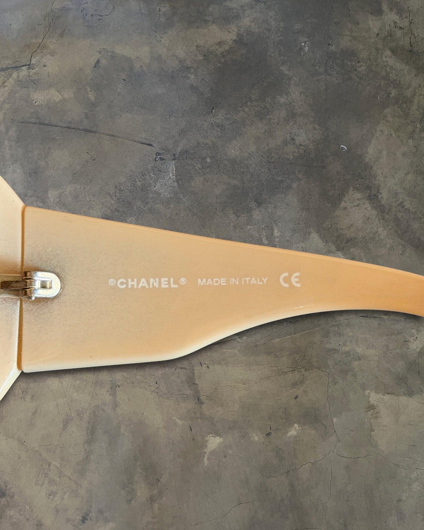 CHANEL CREAM MOTHER OF PEARL SUNGLASSES