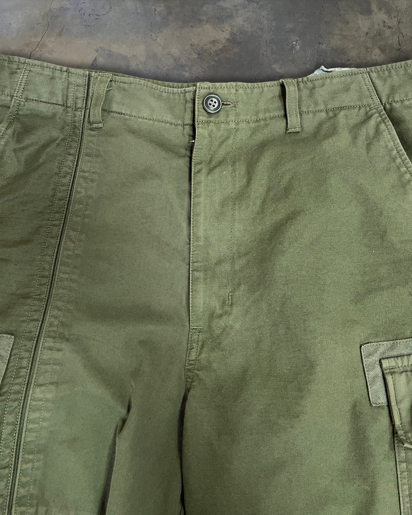COMME DES GARCONS HOMME SS2020 FRINGED MILITAIRY SHORTS