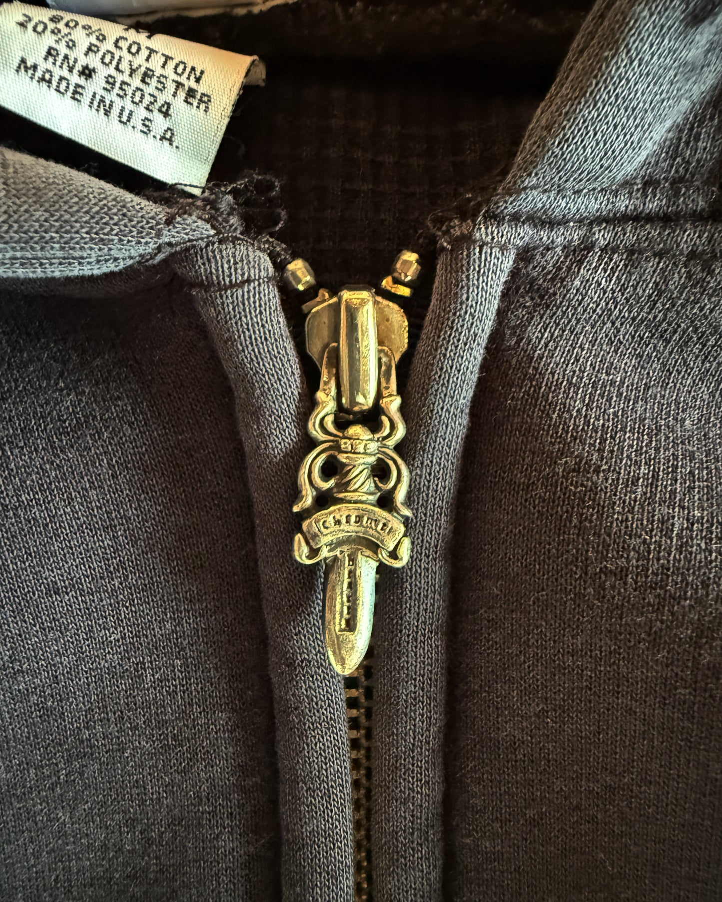 VINTAGE CHROME HEARTS WAFFLE KNIT MALIBU HOODIE