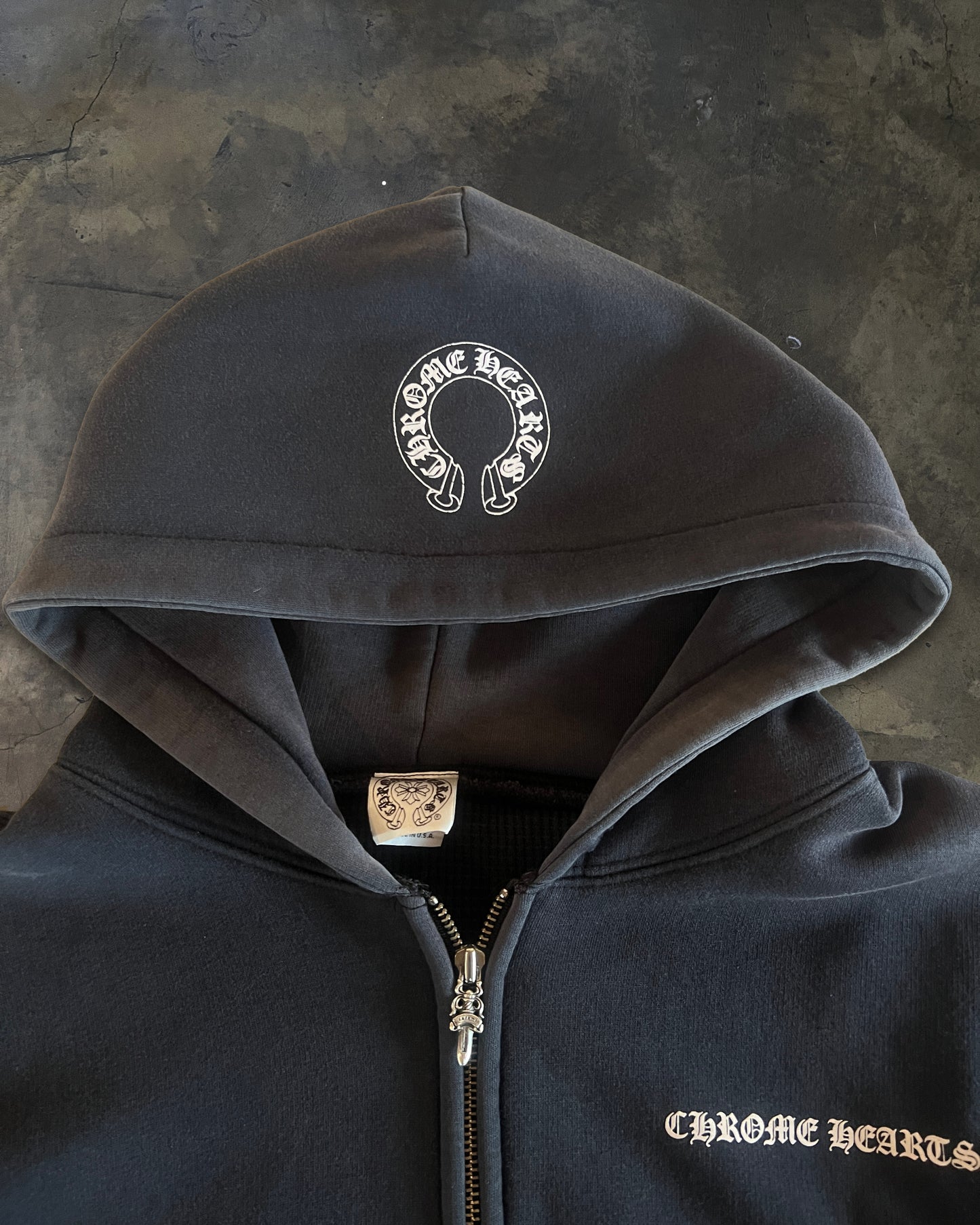 VINTAGE CHROME HEARTS WAFFLE KNIT MALIBU HOODIE