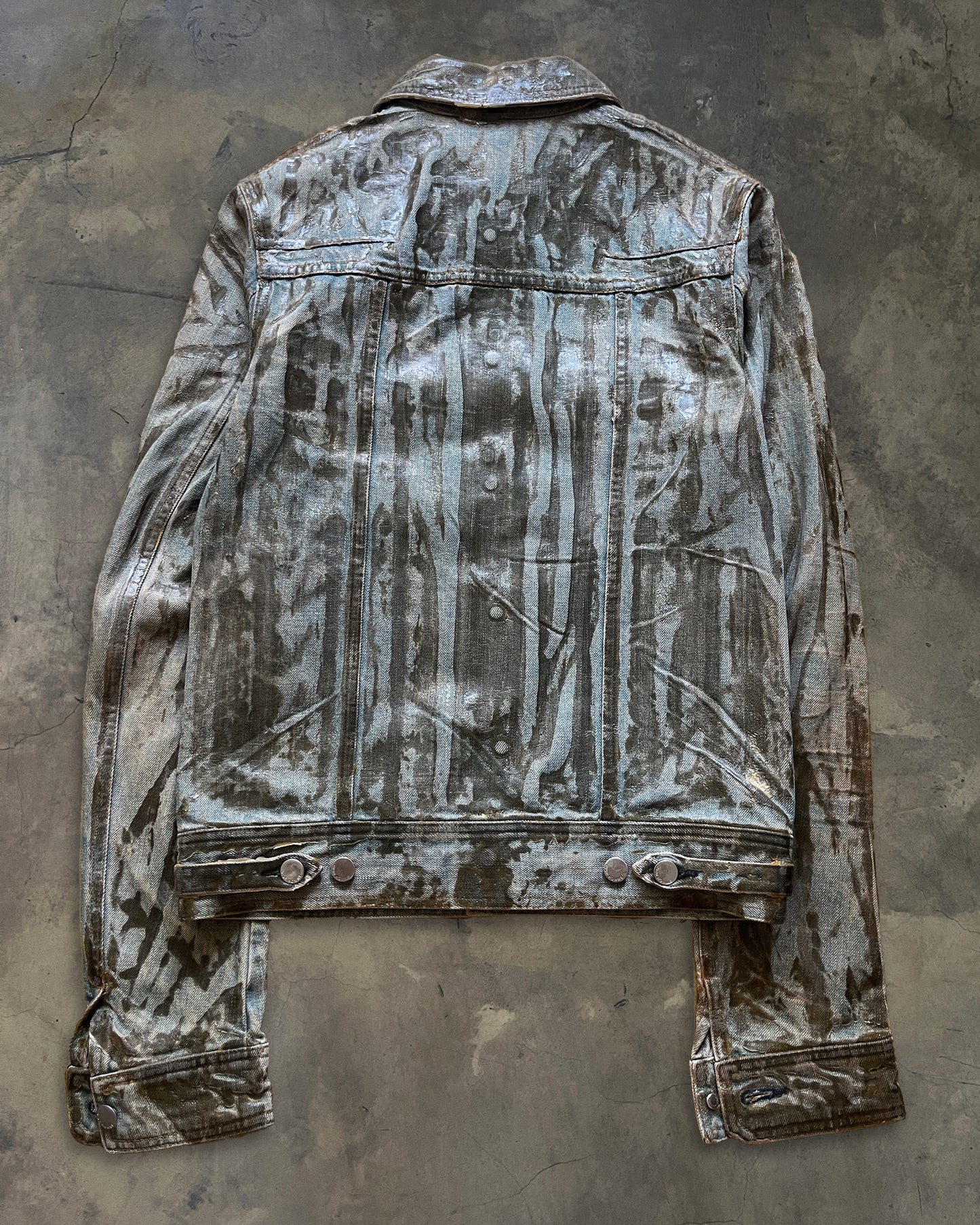 DIOR HOMME SS2004 "STRIP" WAXED DENIM JACKET