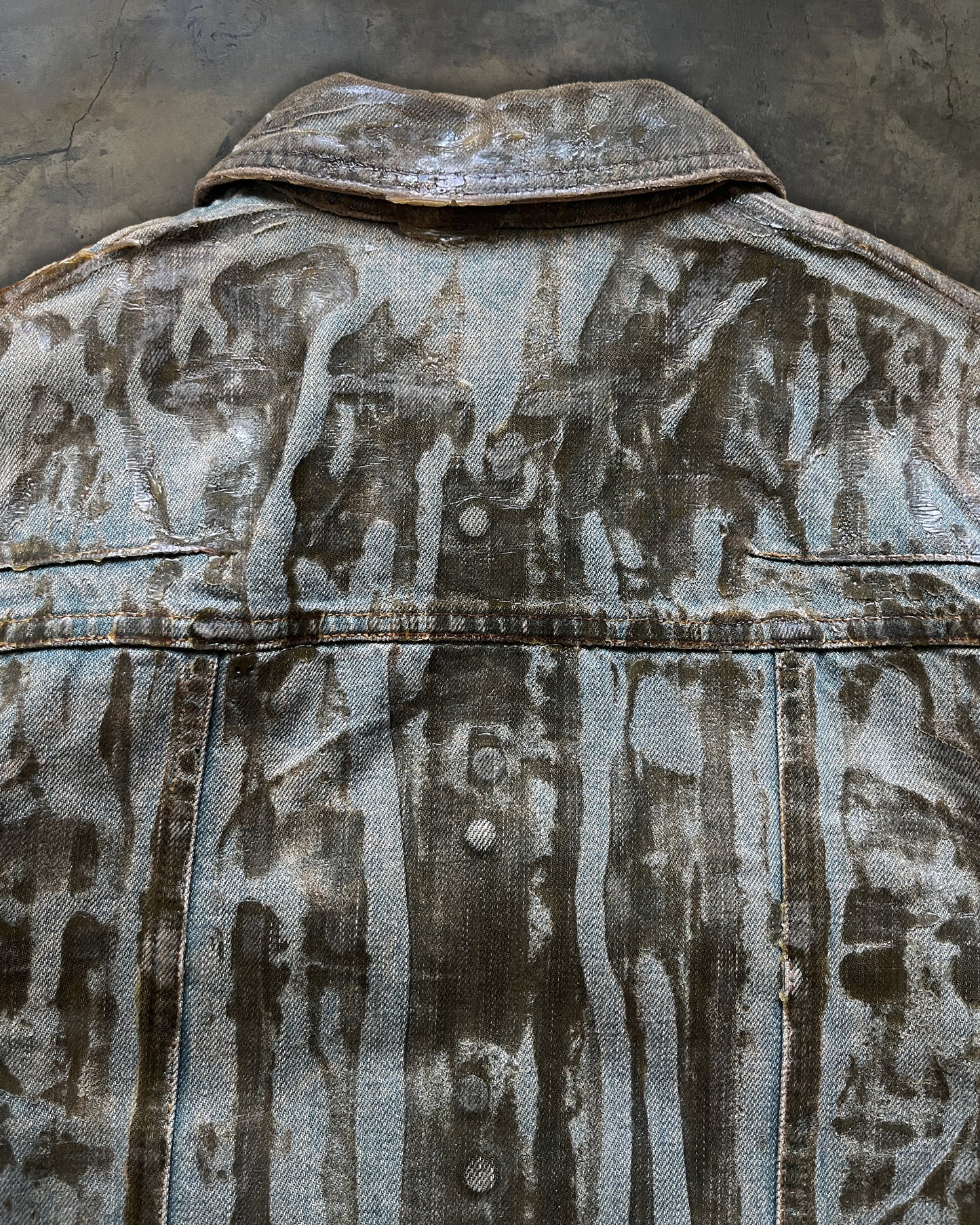 DIOR HOMME SS2004 "STRIP" WAXED DENIM JACKET