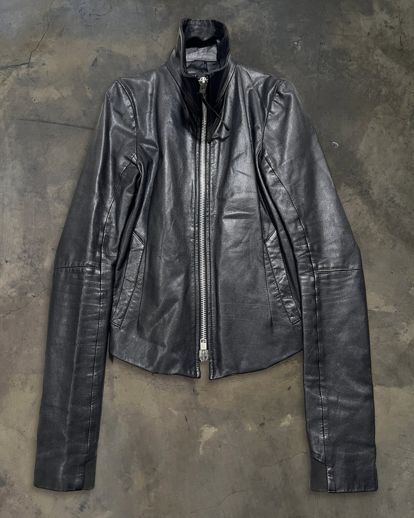EKAM LAMB LEATHER INTARSIA JACKET