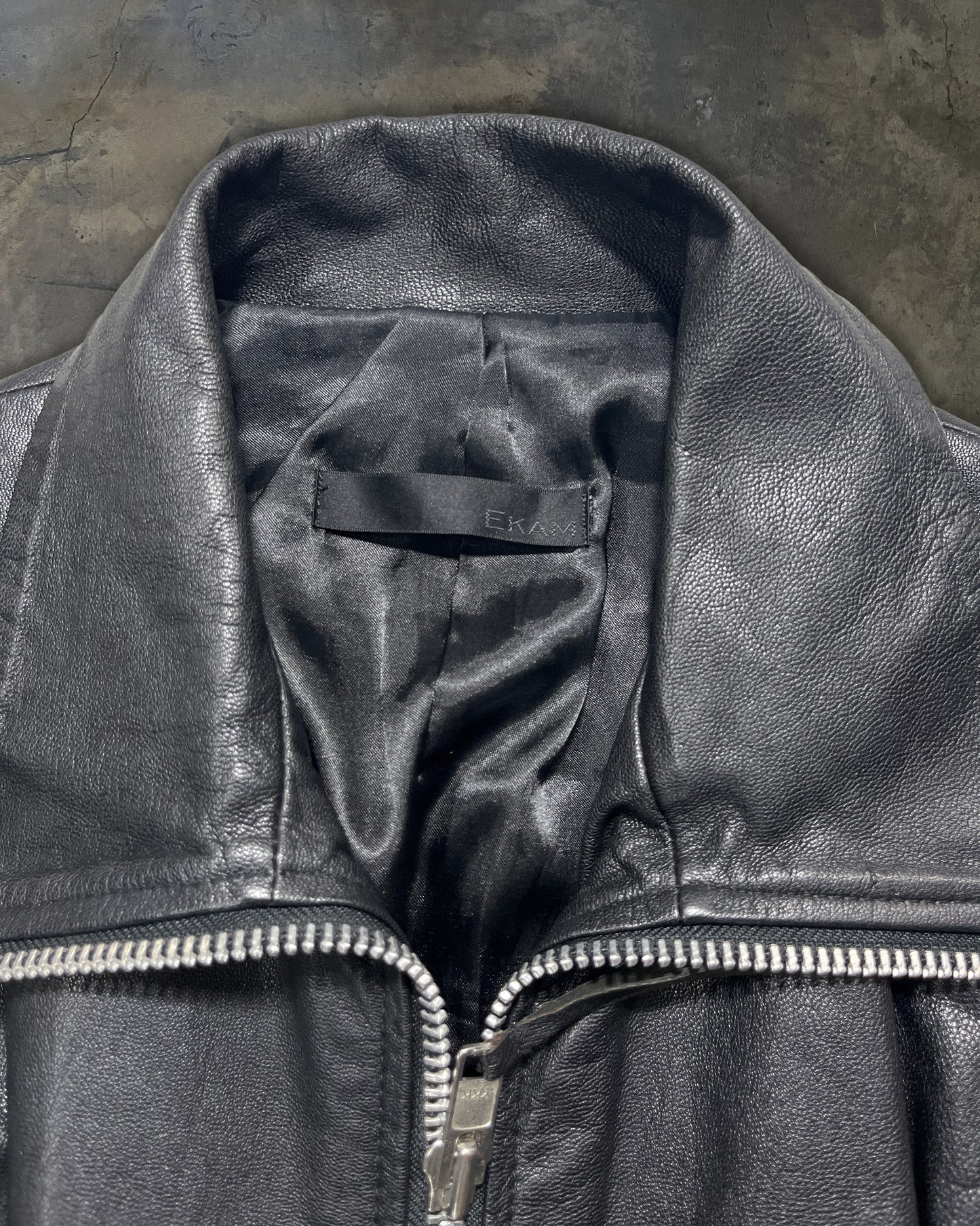 EKAM LAMB LEATHER INTARSIA JACKET