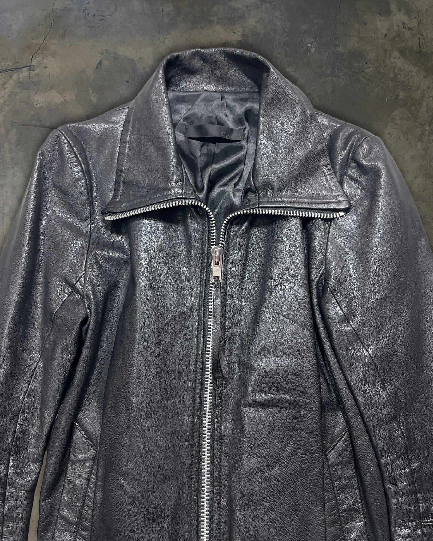 EKAM LAMB LEATHER INTARSIA JACKET