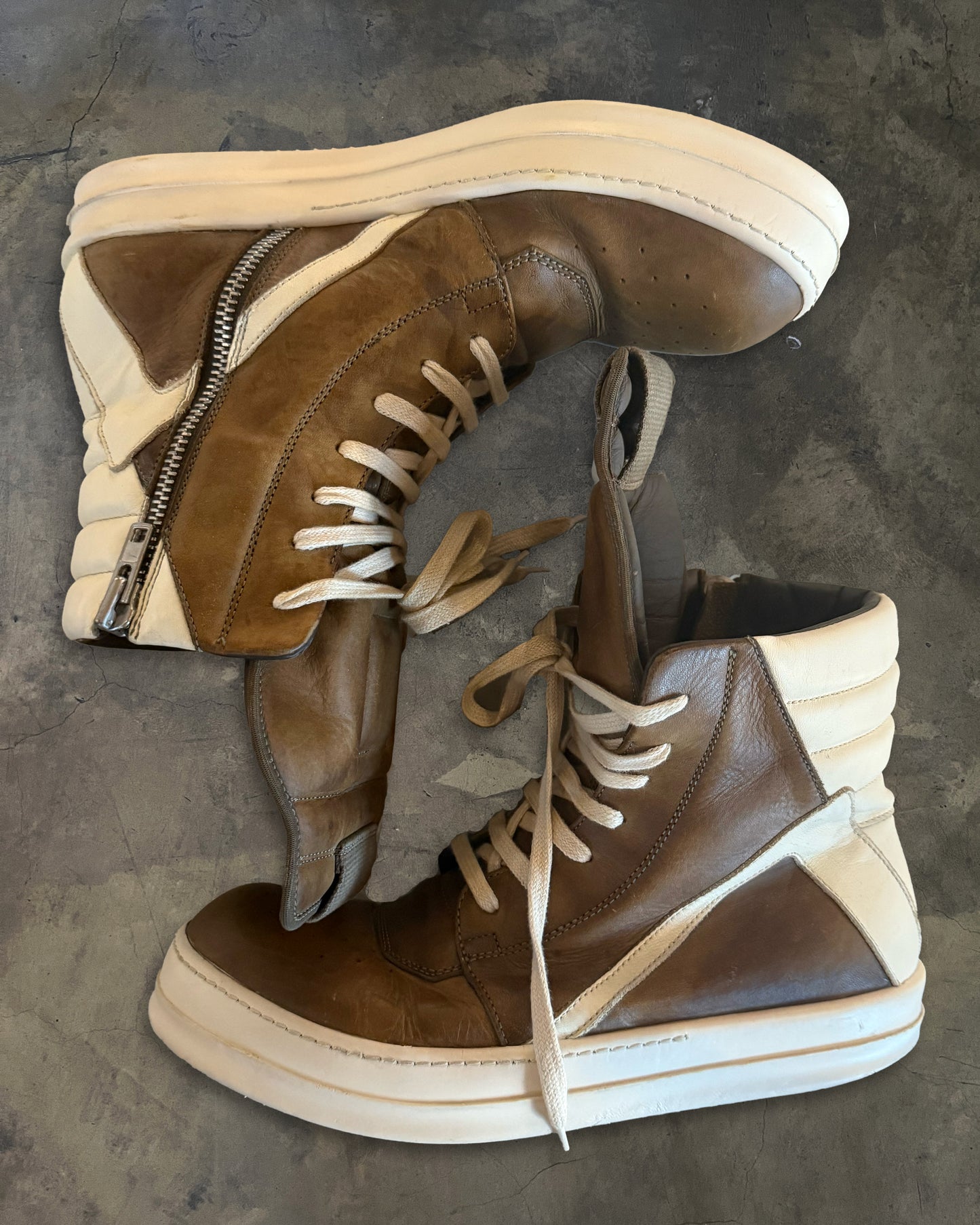 RICK OWENS SS2016 BROWN GEOBASKET 41.5