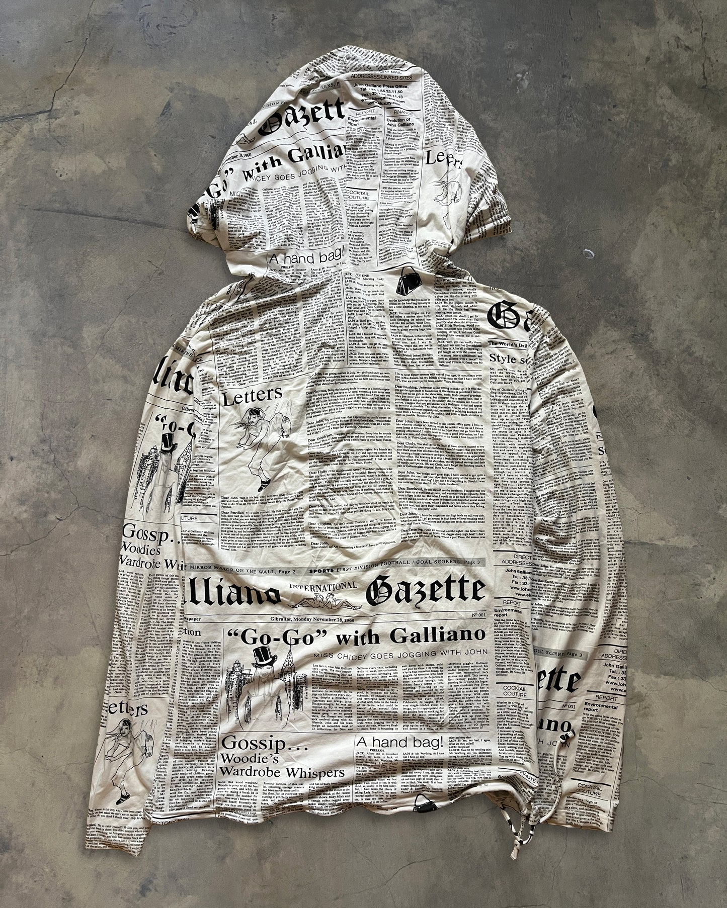 2000's JOHN GALLIANO GAZETTE NEWSPAPER HOODIE