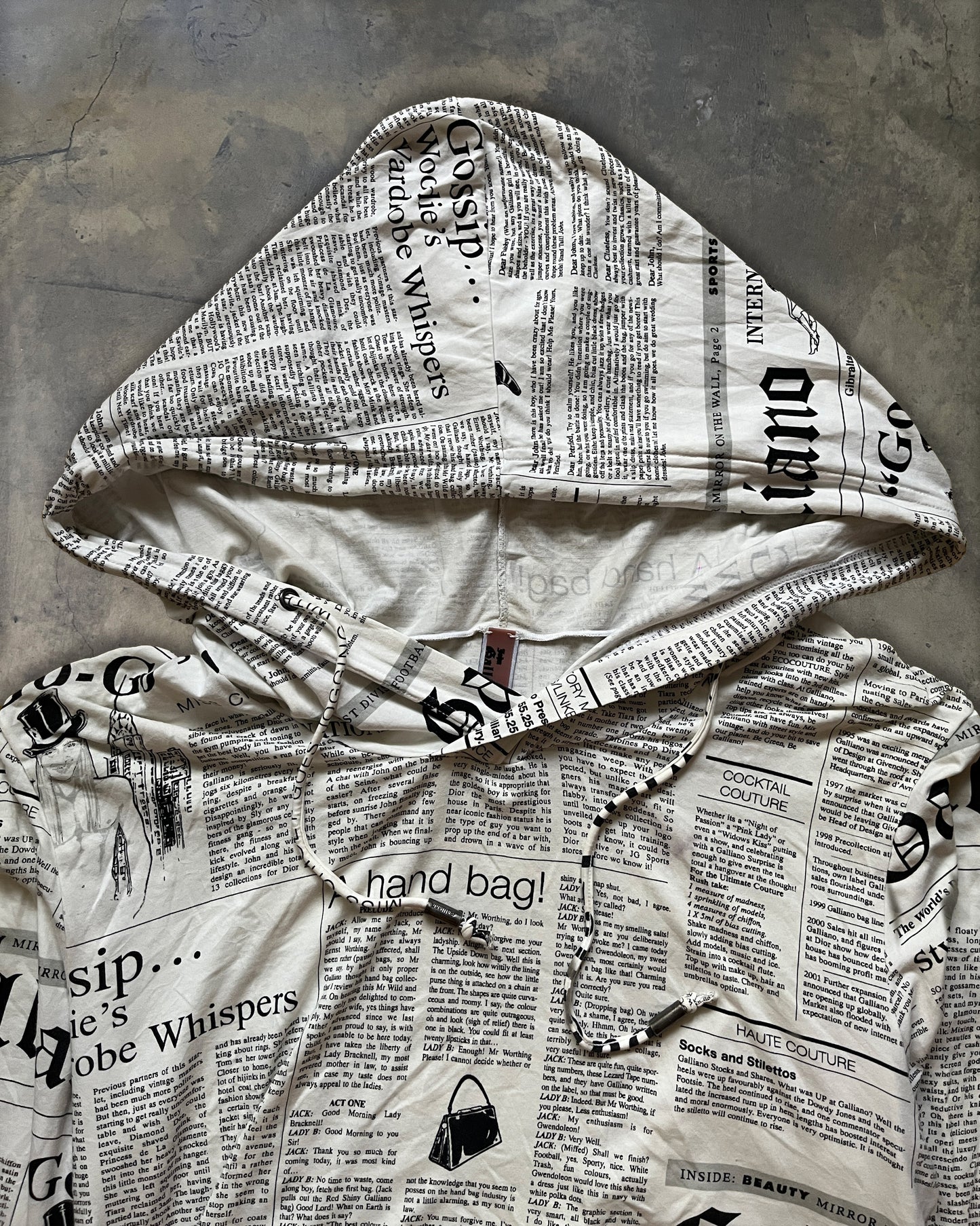2000's JOHN GALLIANO GAZETTE NEWSPAPER HOODIE