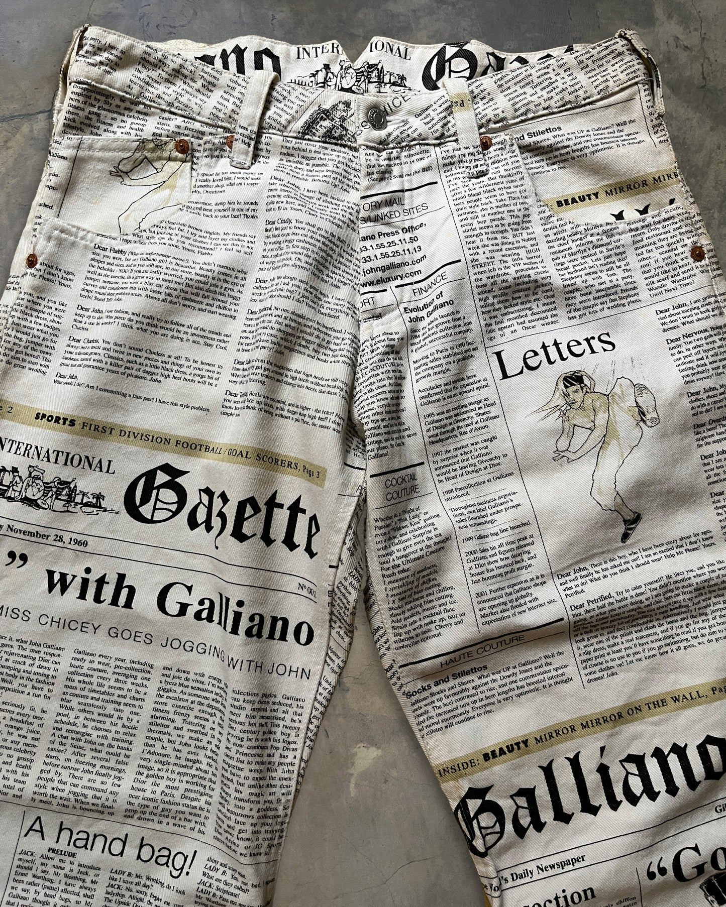 90's GALLIANO NEWSPAPER DENIM