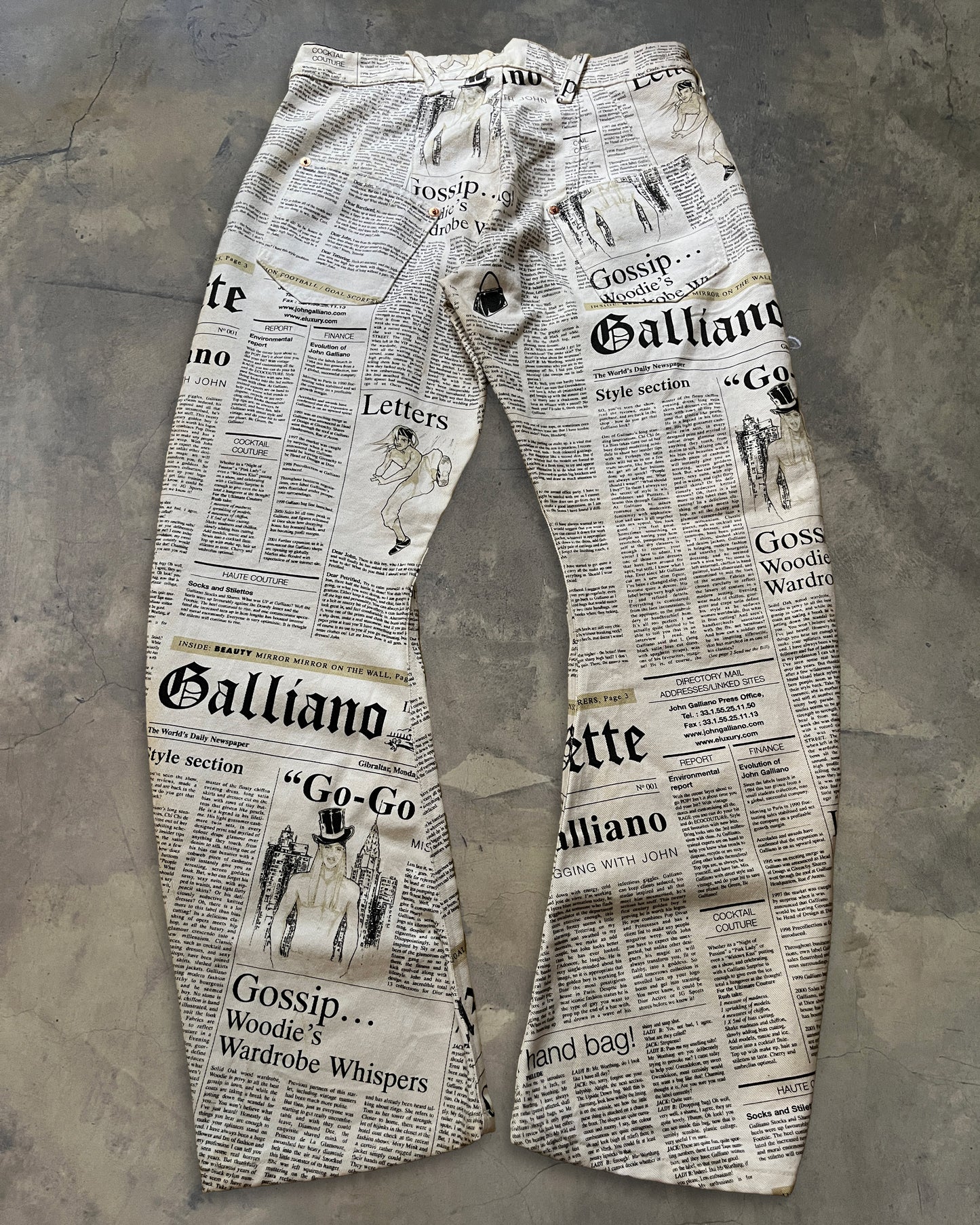 90's GALLIANO NEWSPAPER DENIM