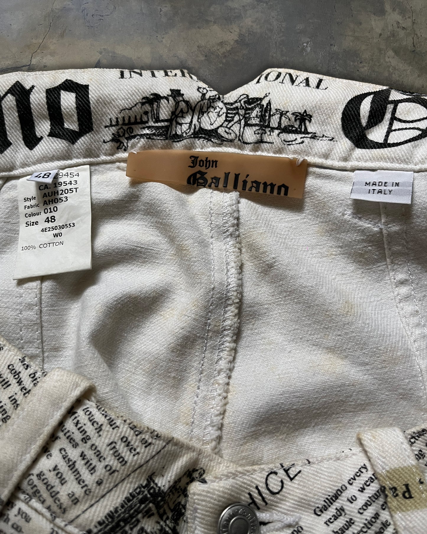 90's GALLIANO NEWSPAPER DENIM
