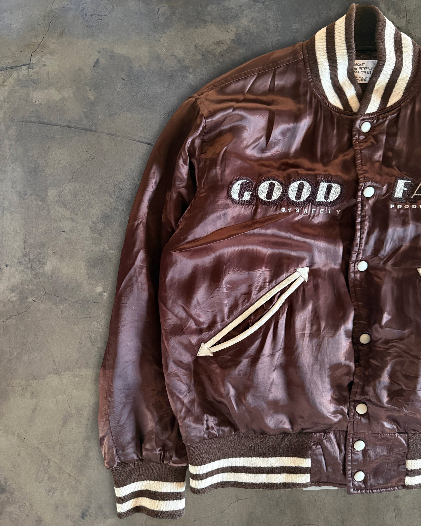 GENERAL RESEARCH FW2001 RAYON SATIN BASEBALL JACKET