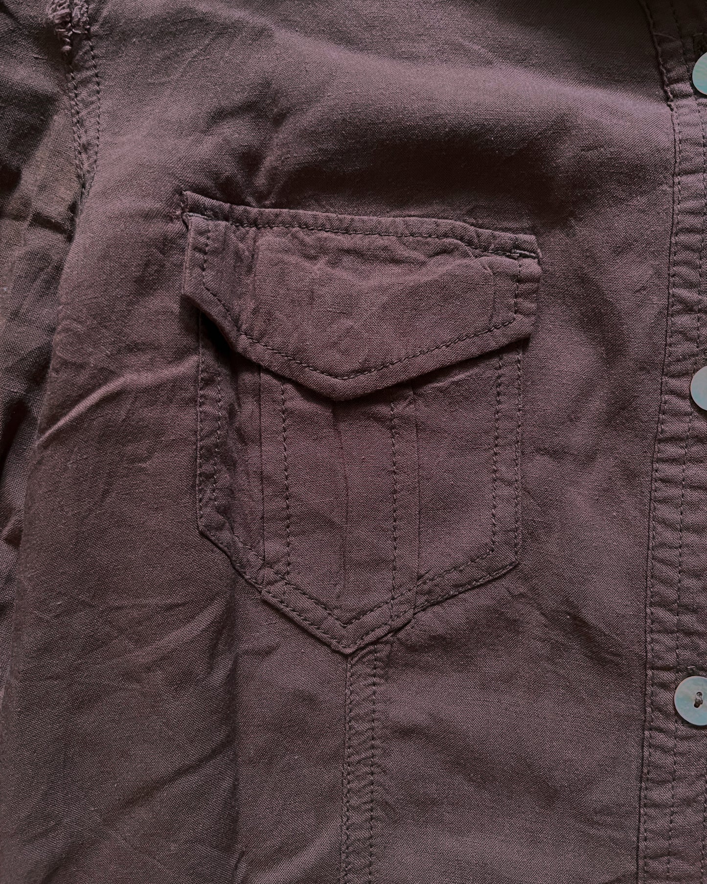 GOA DISTRESSED HEM BUTTON UP