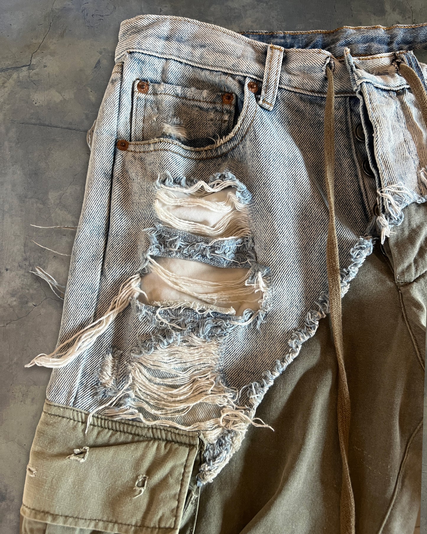 GREG LAUREN HYBRID CARGO ARMY JOGGERS
