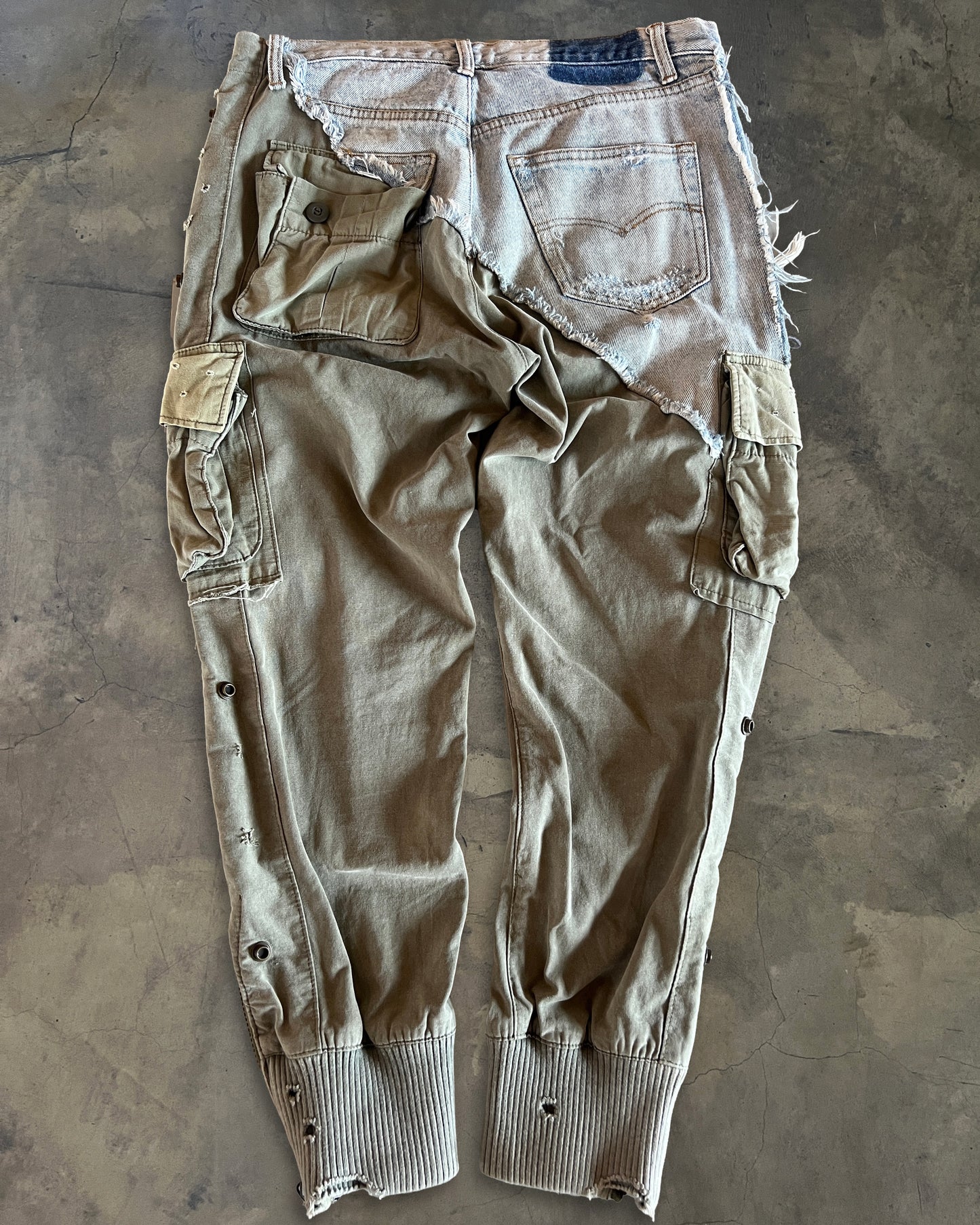 GREG LAUREN HYBRID CARGO ARMY JOGGERS